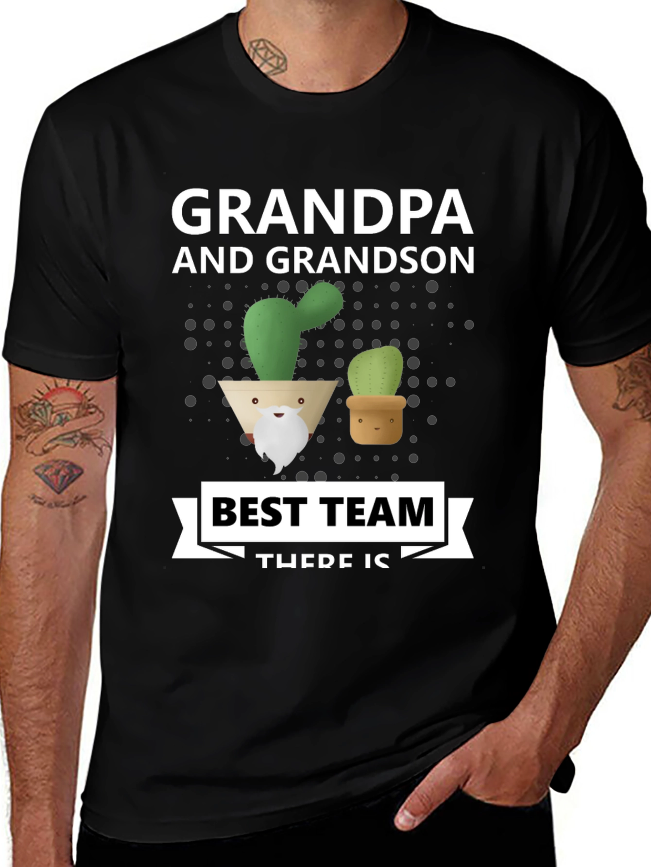 Grandpa & Grandson Cactus Best Team T-Shirt