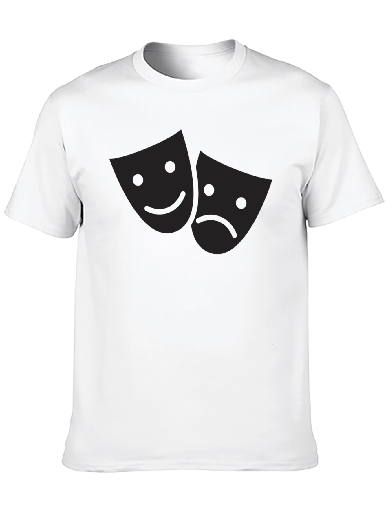 Comedy Tragedy Masks Graphic Tee - Black T-Shirt