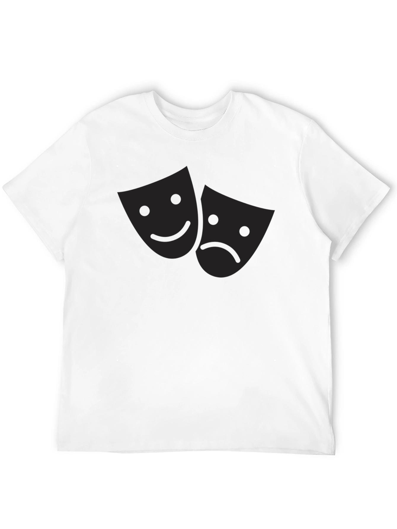 Comedy Tragedy Masks Graphic Tee - Black T-Shirt