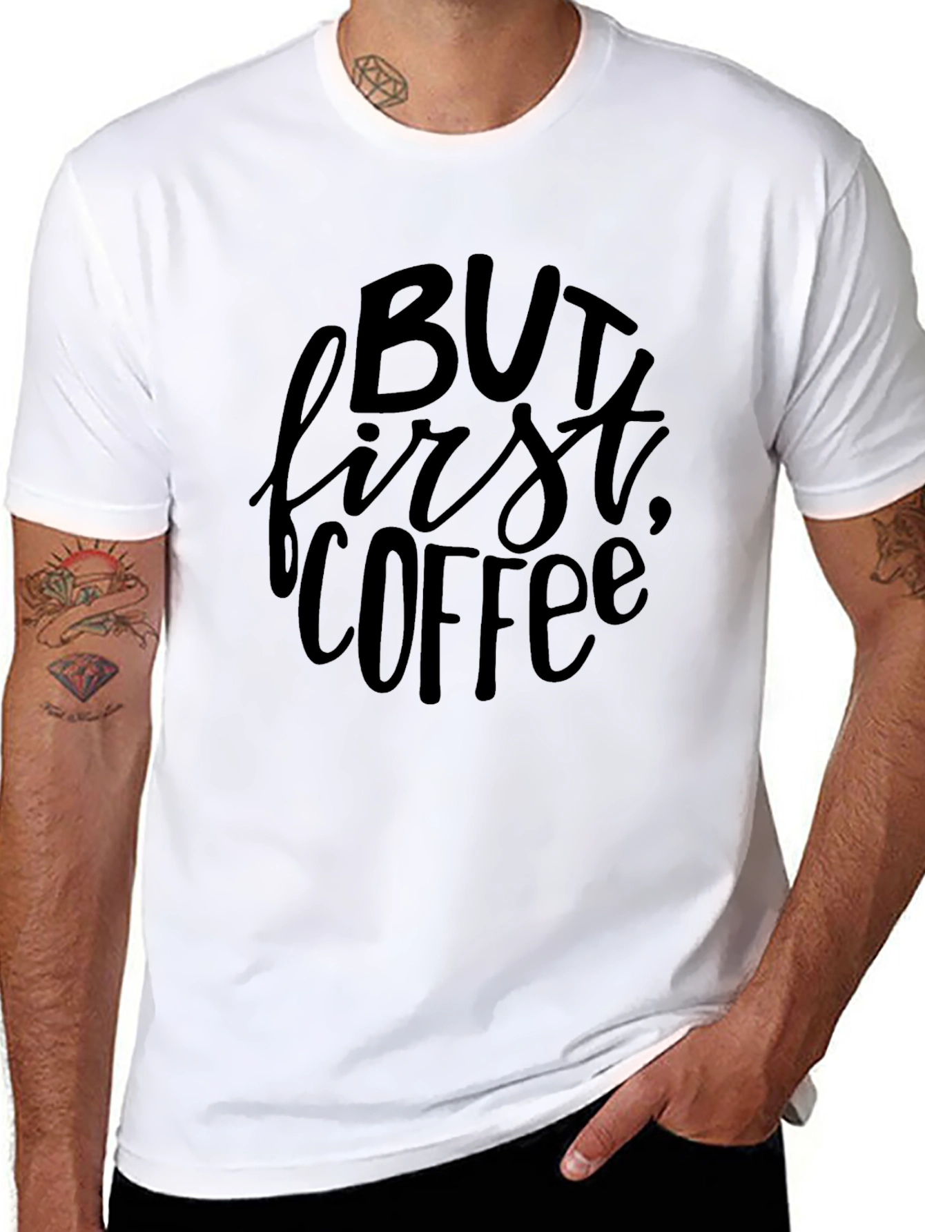 But First Coffee Graphic Tee - Black Unisex T-Shirt