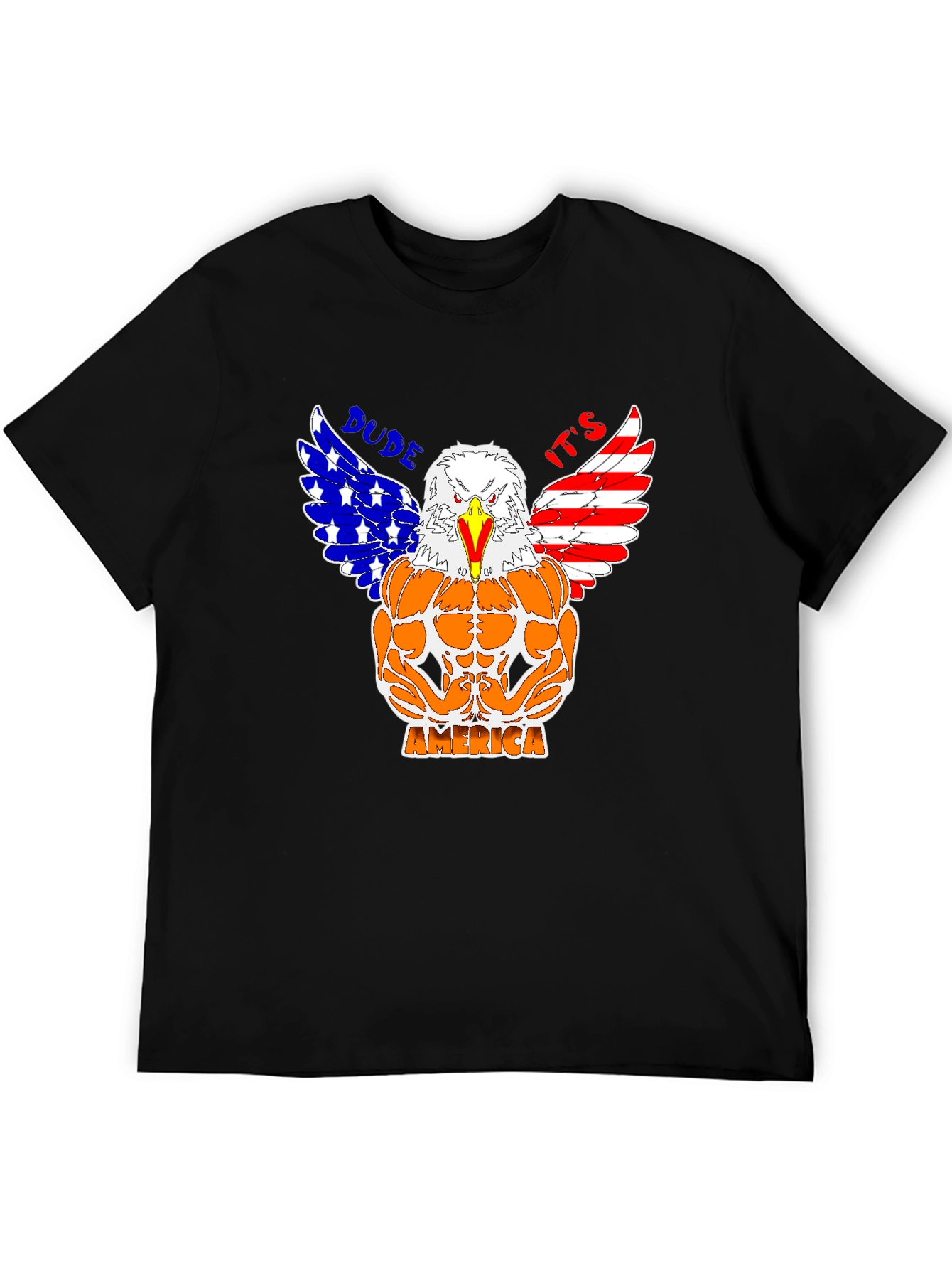 Patriotic Eagle Bodybuilder Graphic T-Shirt