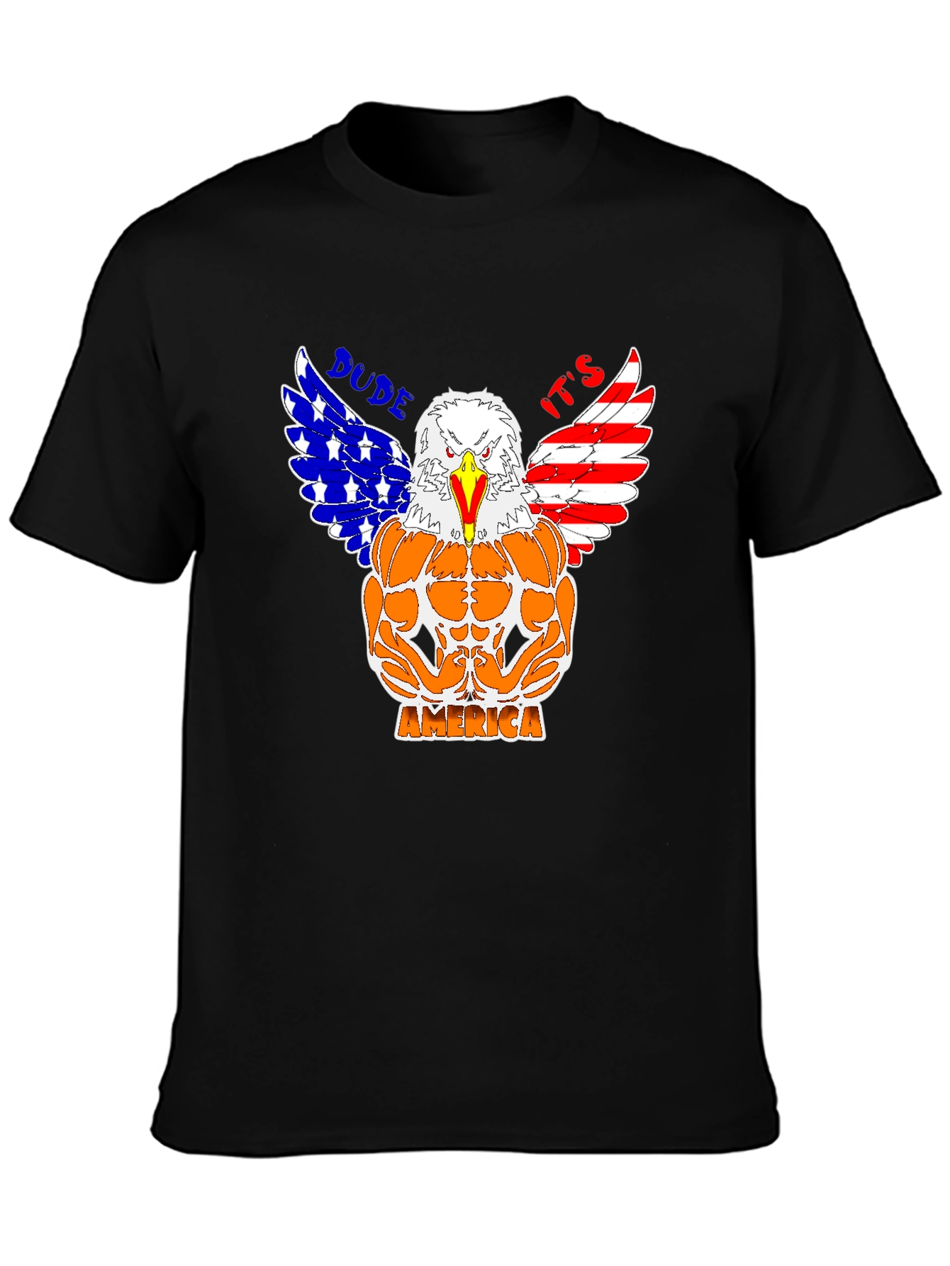 Patriotic Eagle Bodybuilder Graphic T-Shirt