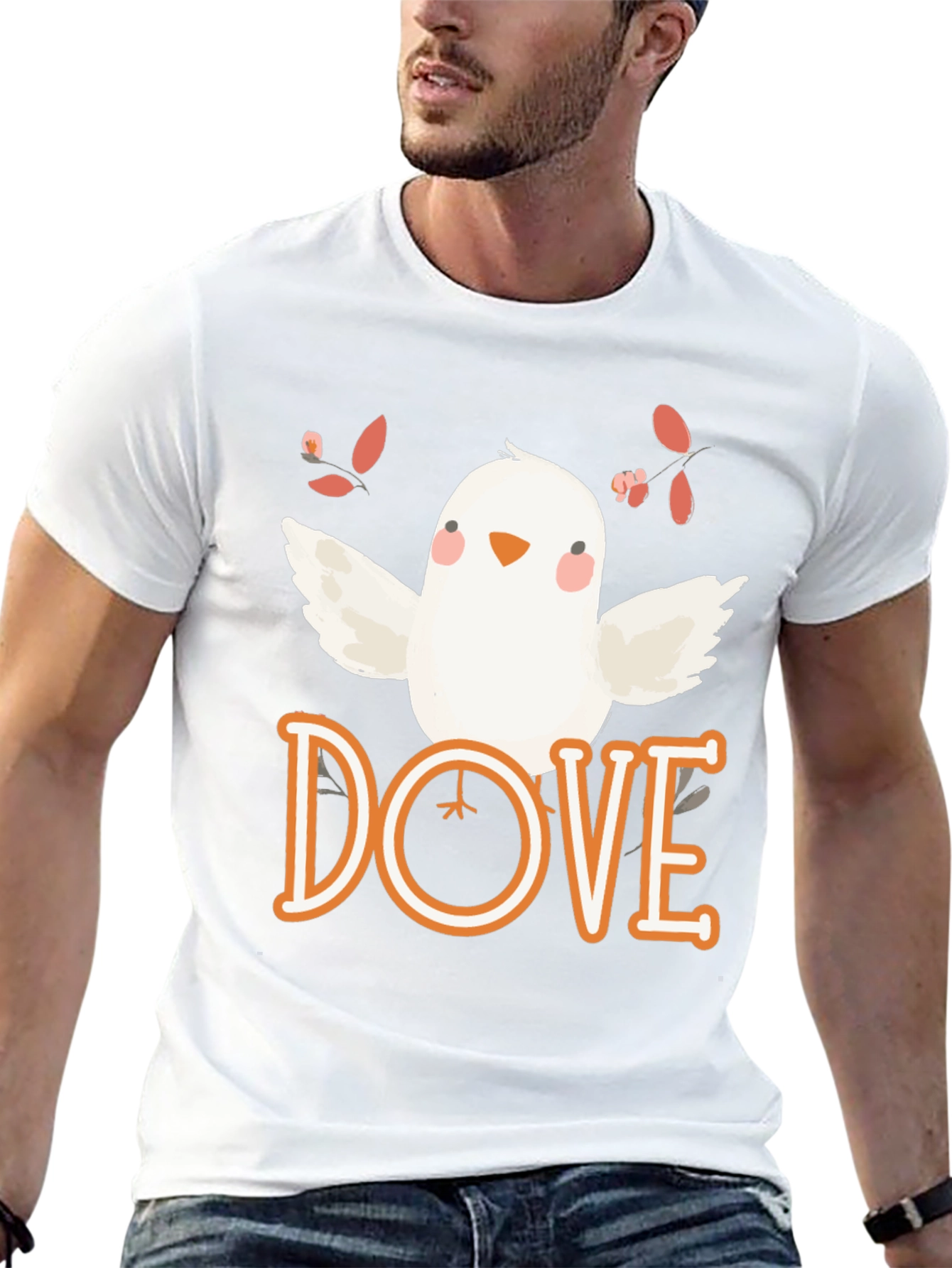 Dove Graphic Tee - Soft Cotton Bird T-Shirt