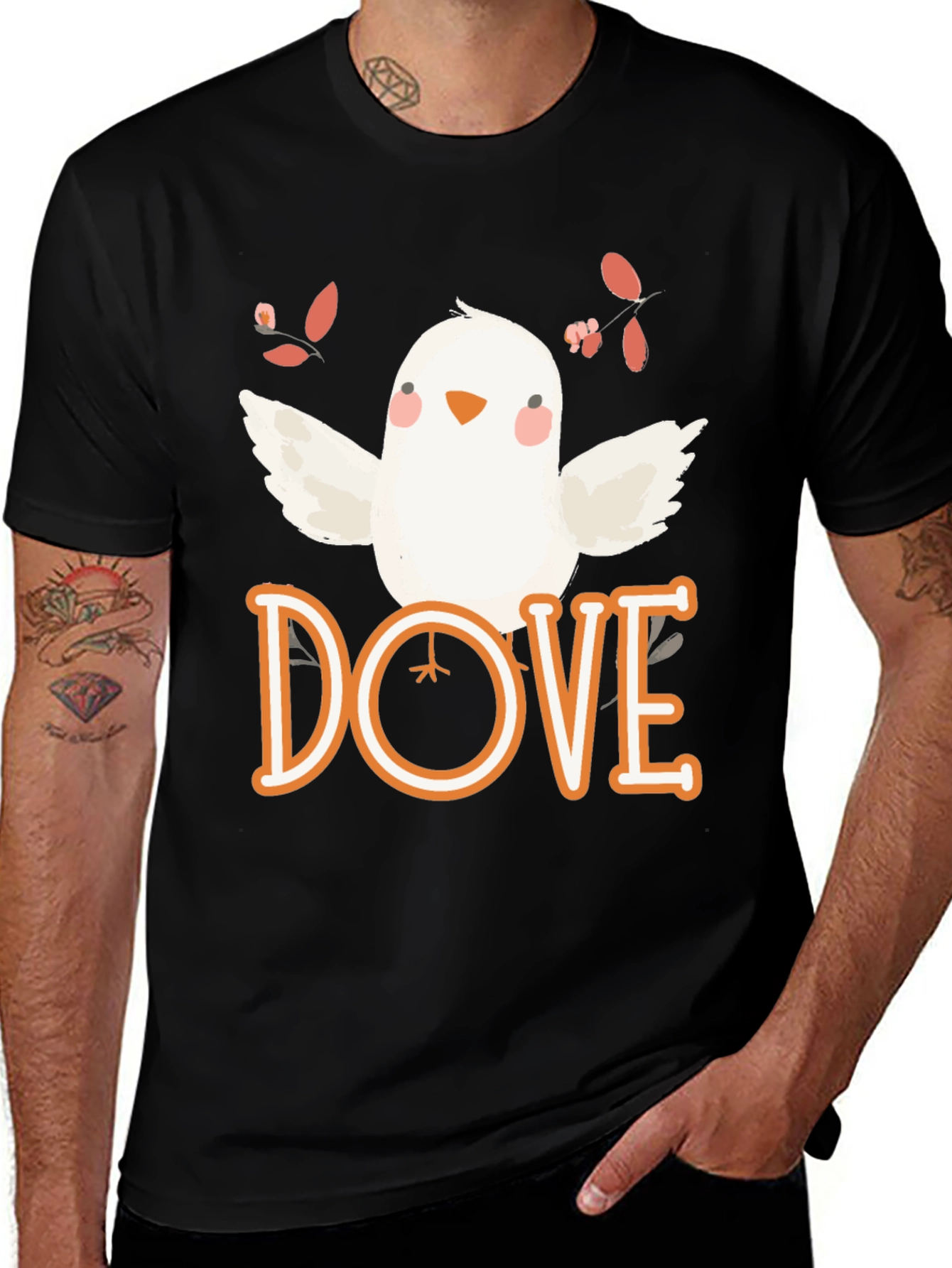 Dove Graphic Tee - Soft Cotton Bird T-Shirt