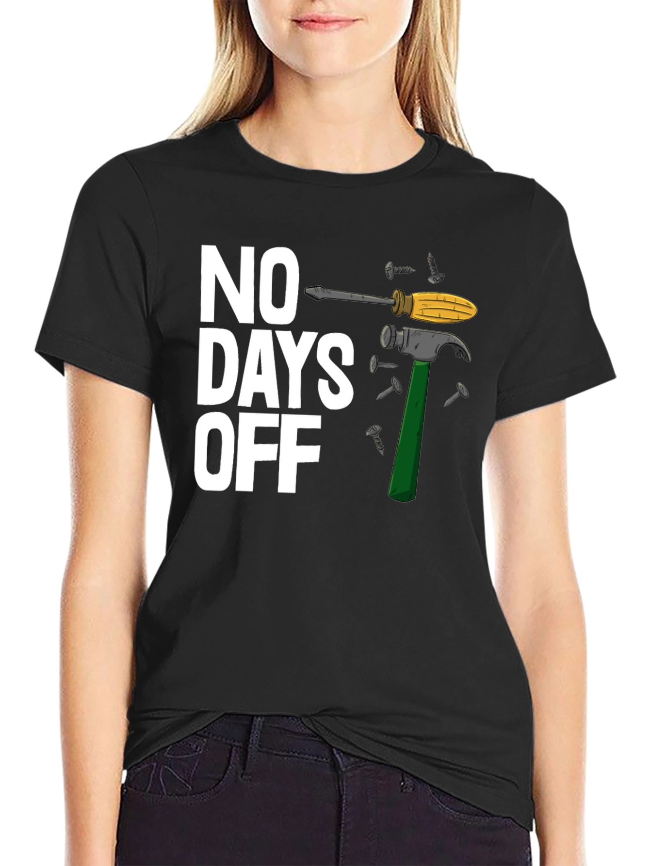 No Days Off Graphic T-Shirt - Black