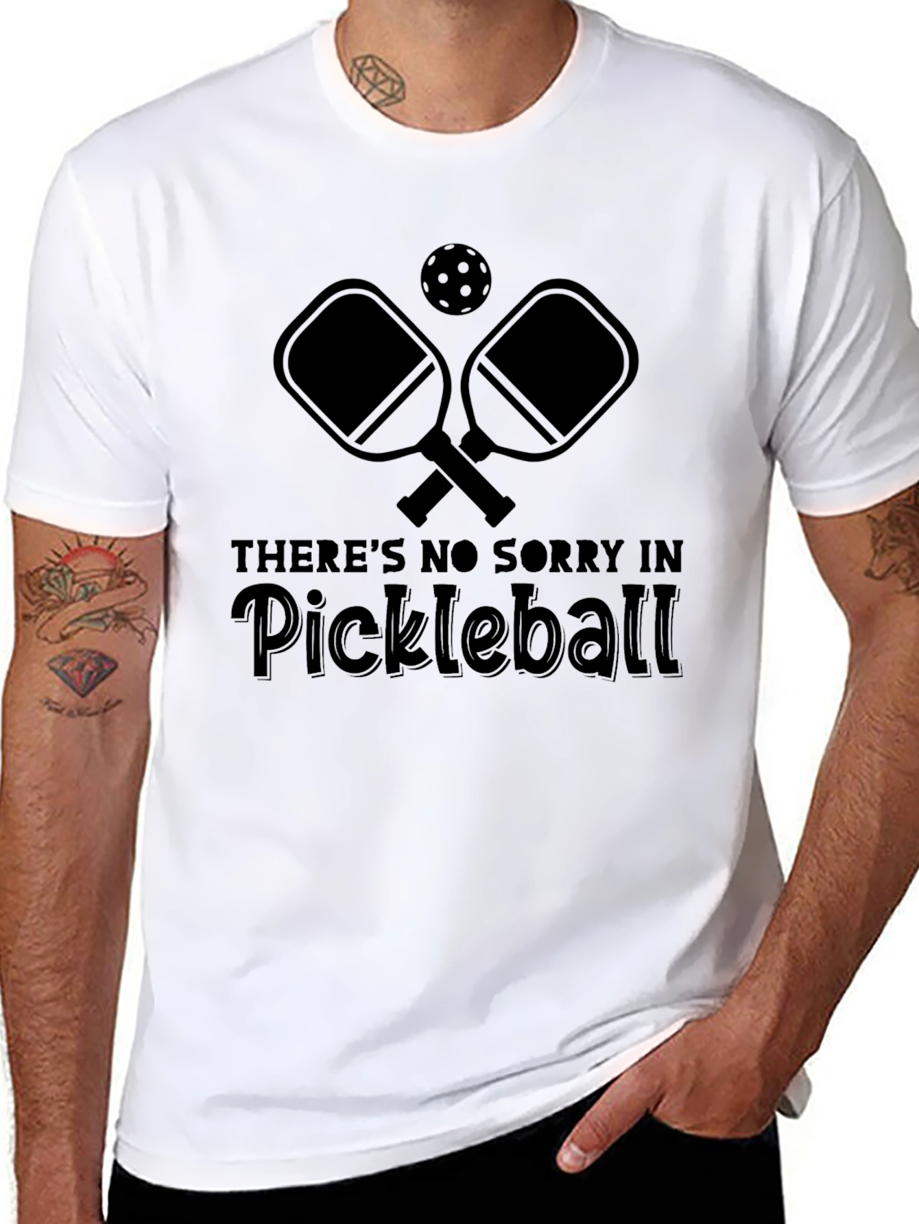 Pickleball T-Shirt: No Sorry in Pickleball Graphic Tee