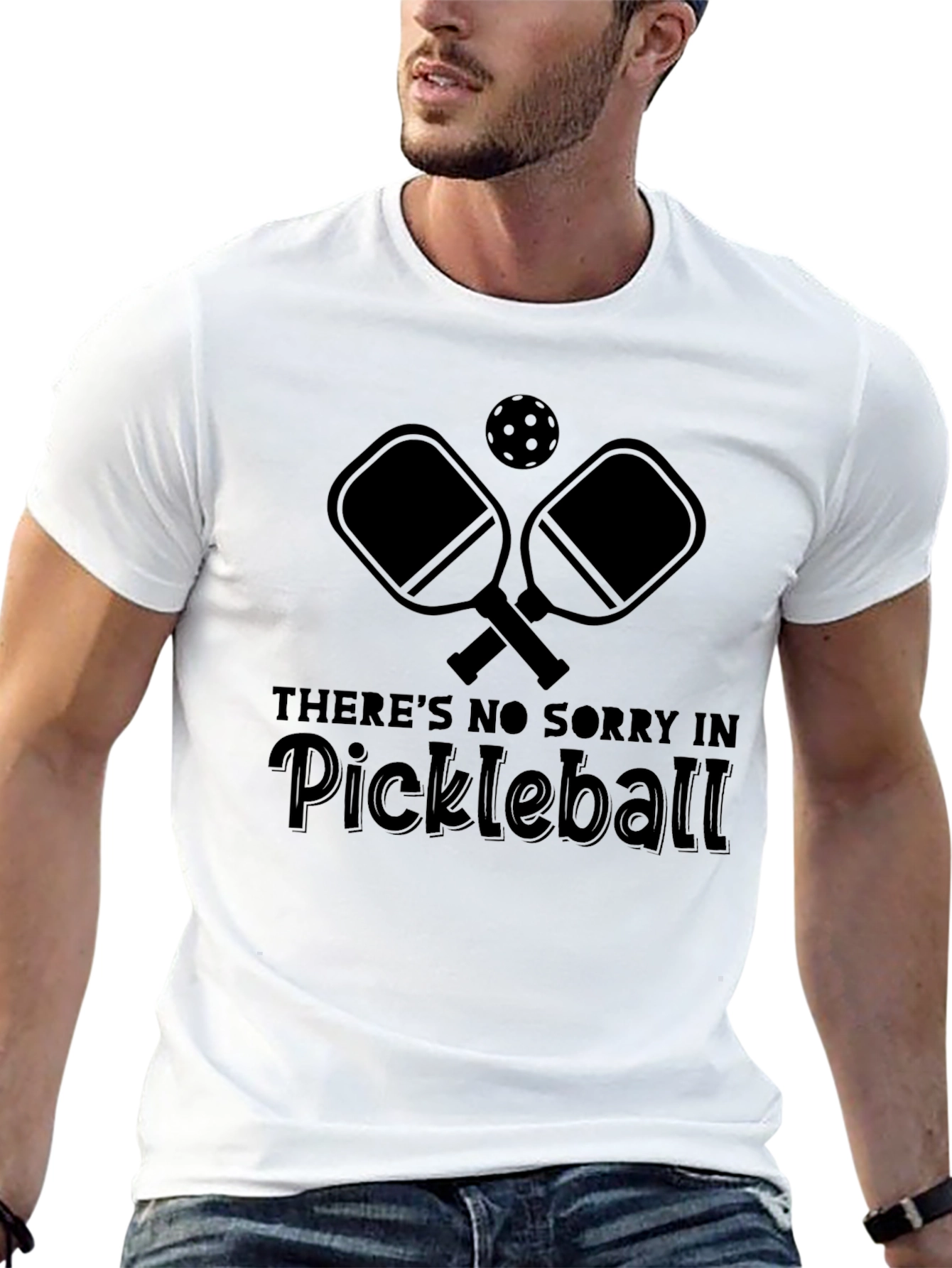 Pickleball T-Shirt: No Sorry in Pickleball Graphic Tee