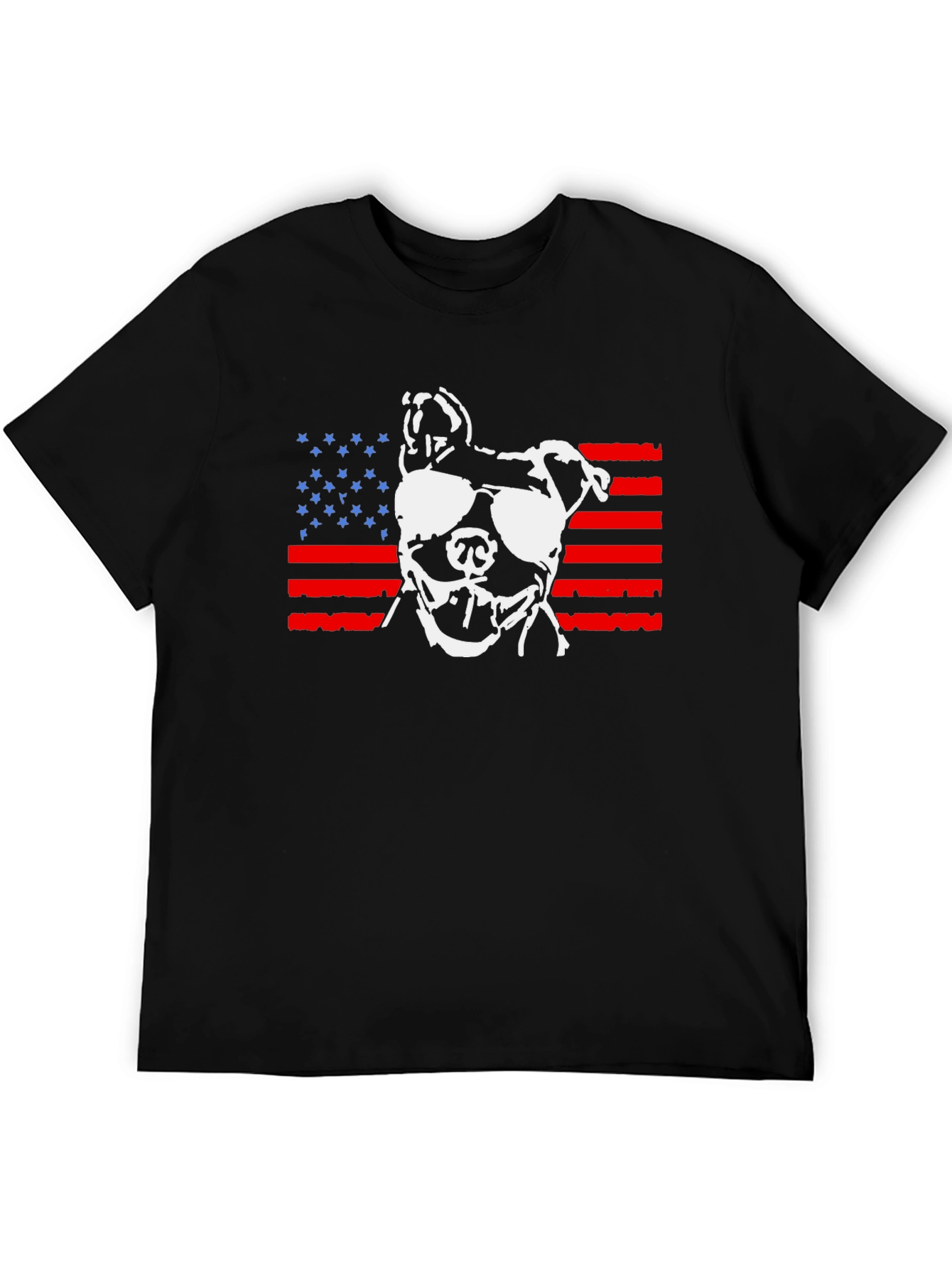 Patriotic Pitbull T-Shirt - USA Dog Lover Tee
