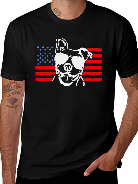Patriotic Pitbull T-Shirt - USA Dog Lover Tee