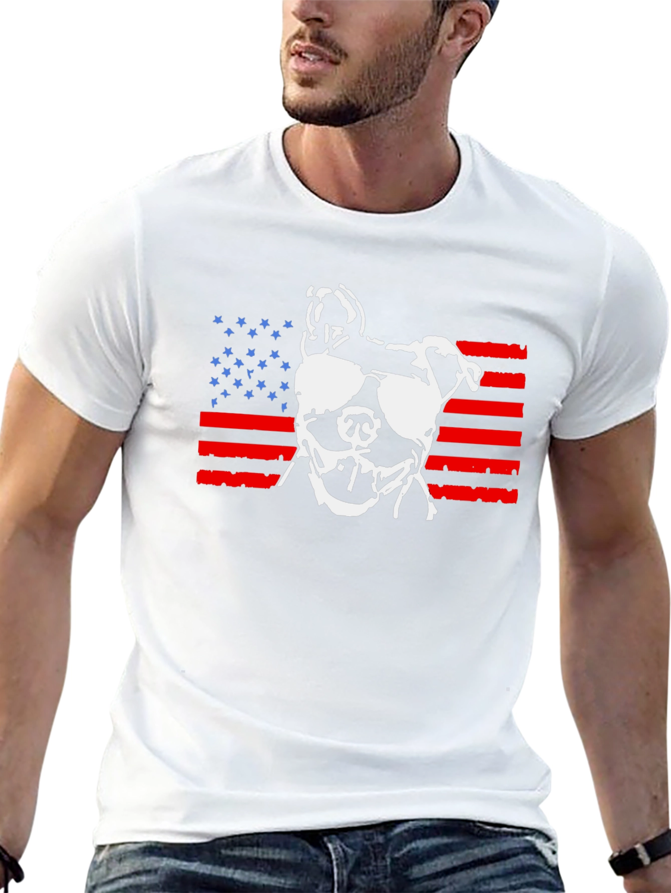Patriotic Pitbull T-Shirt - USA Dog Lover Tee
