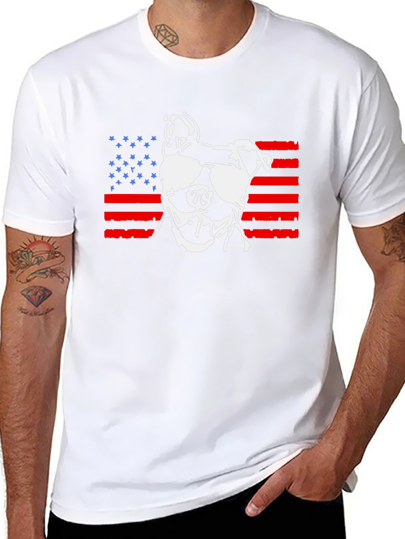 Patriotic Pitbull T-Shirt - USA Dog Lover Tee