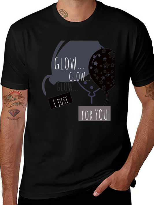 Glow for You Graphic T-Shirt - Black Cotton Blend Casual Tee