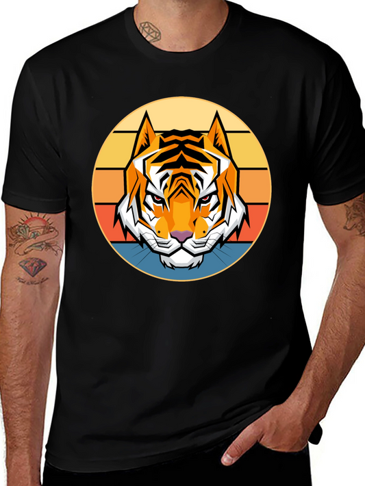 Retro Tiger Graphic T-Shirt - Bold Animal Design