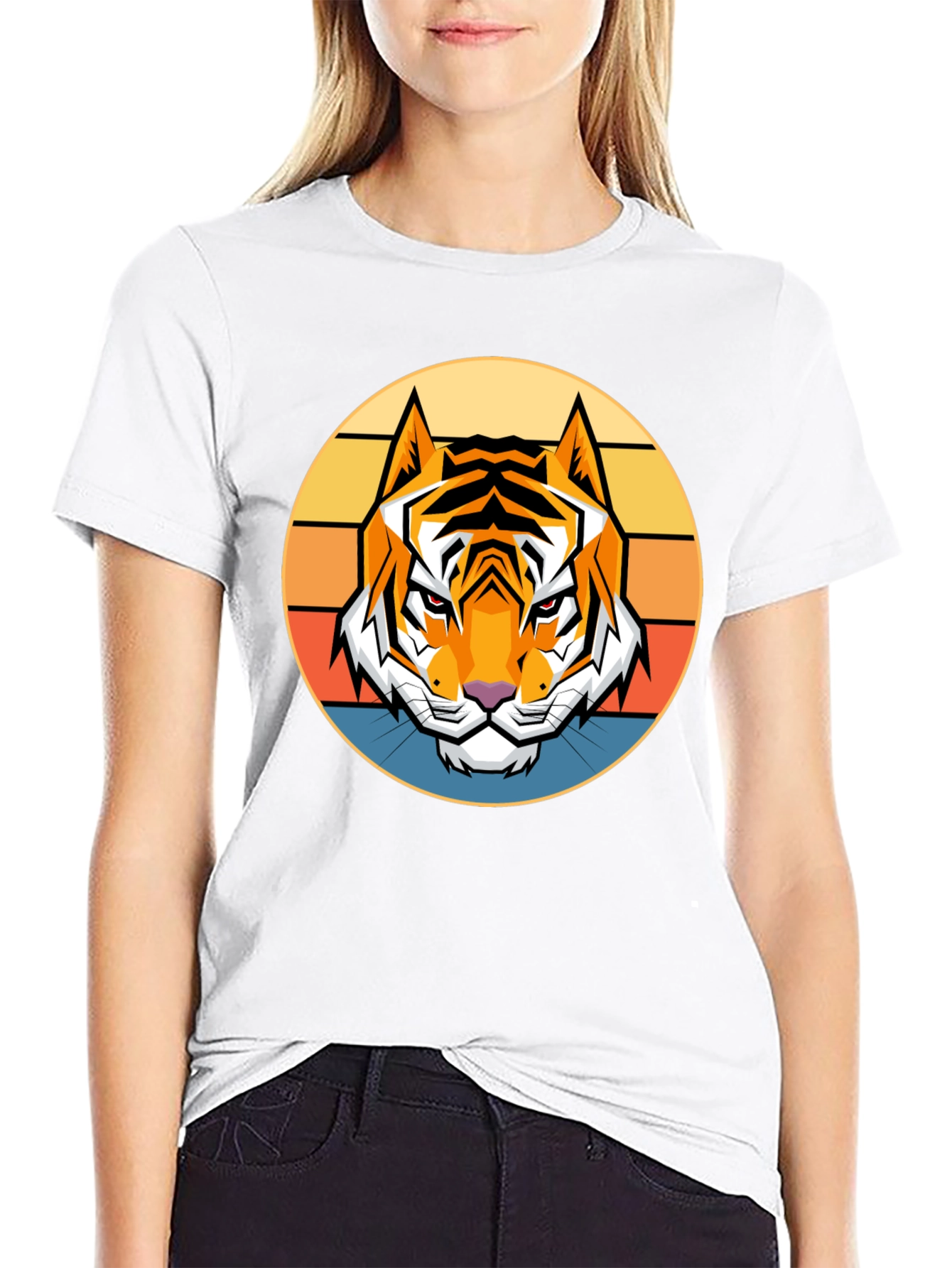 Retro Tiger Graphic T-Shirt - Bold Animal Design