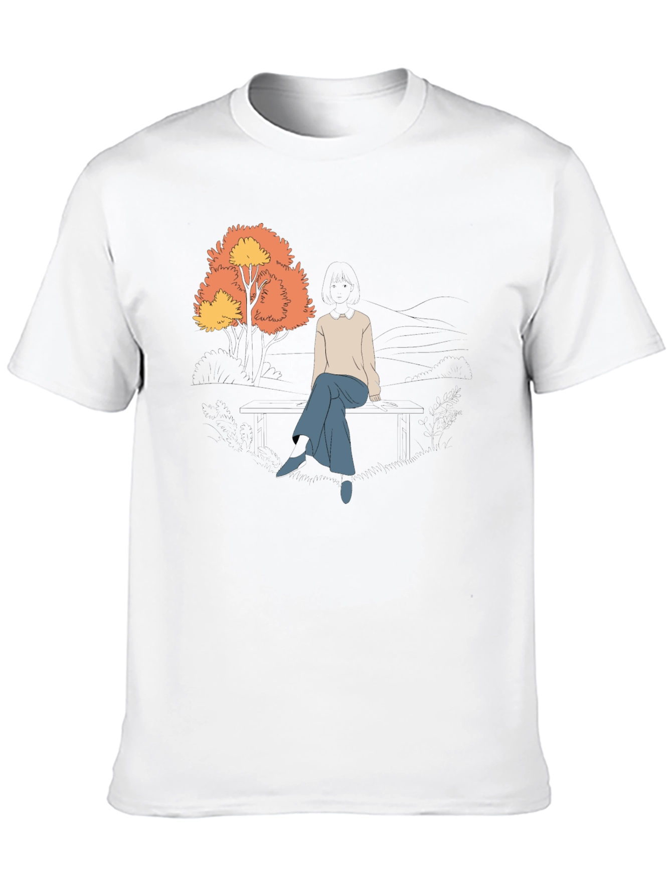 Autumn Day Graphic Tee - Relaxed Fit Black T-Shirt