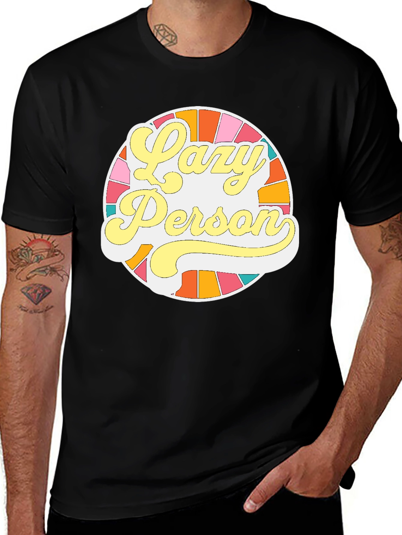 Lazy Person Graphic Tee - Retro Style