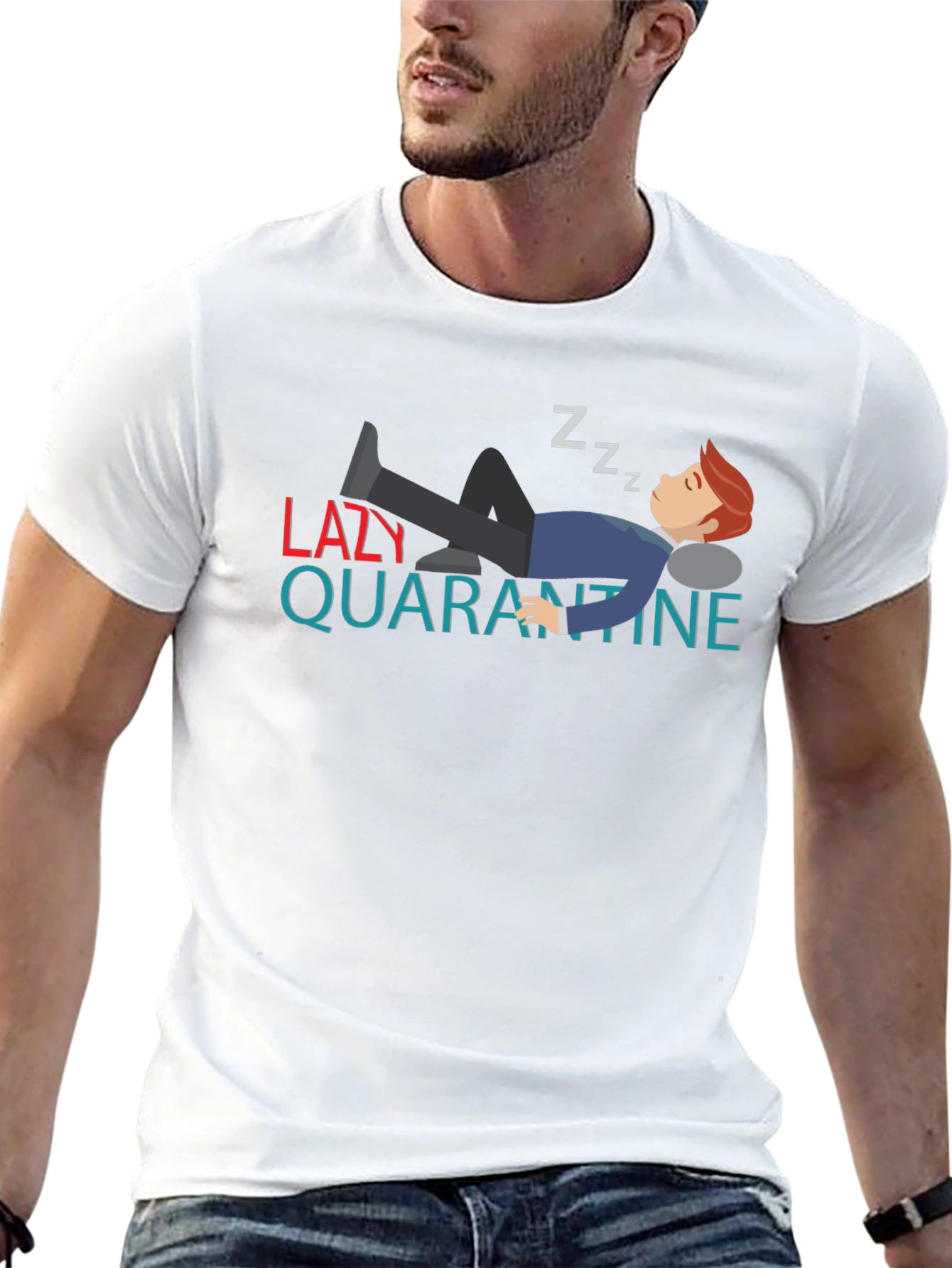 Lazy Quarantine T-Shirt - Funny Sleepy Design