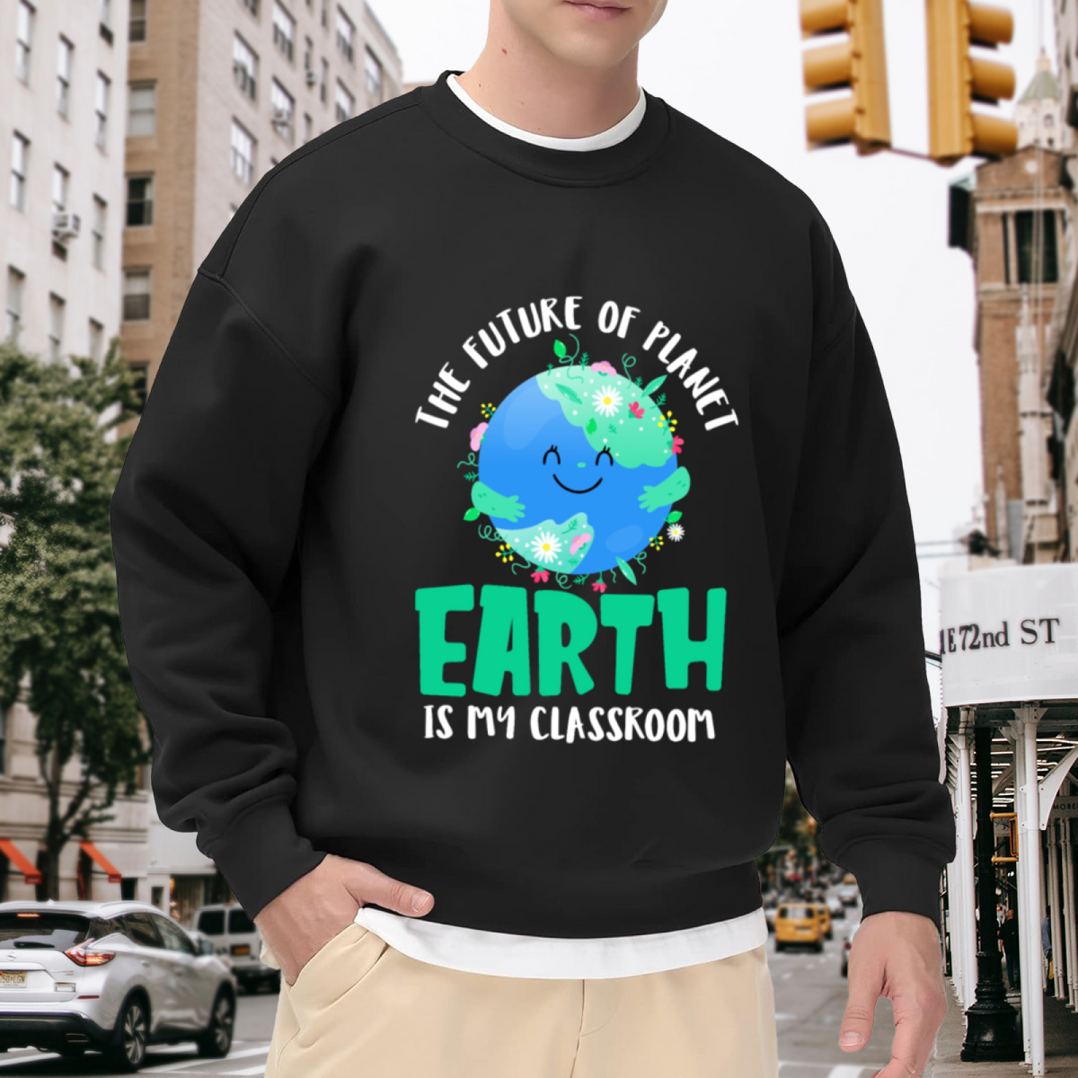 Cartoon Floral Design Graphic - Crewneck Sweatshirt | Floral, Flower, Garden Gift