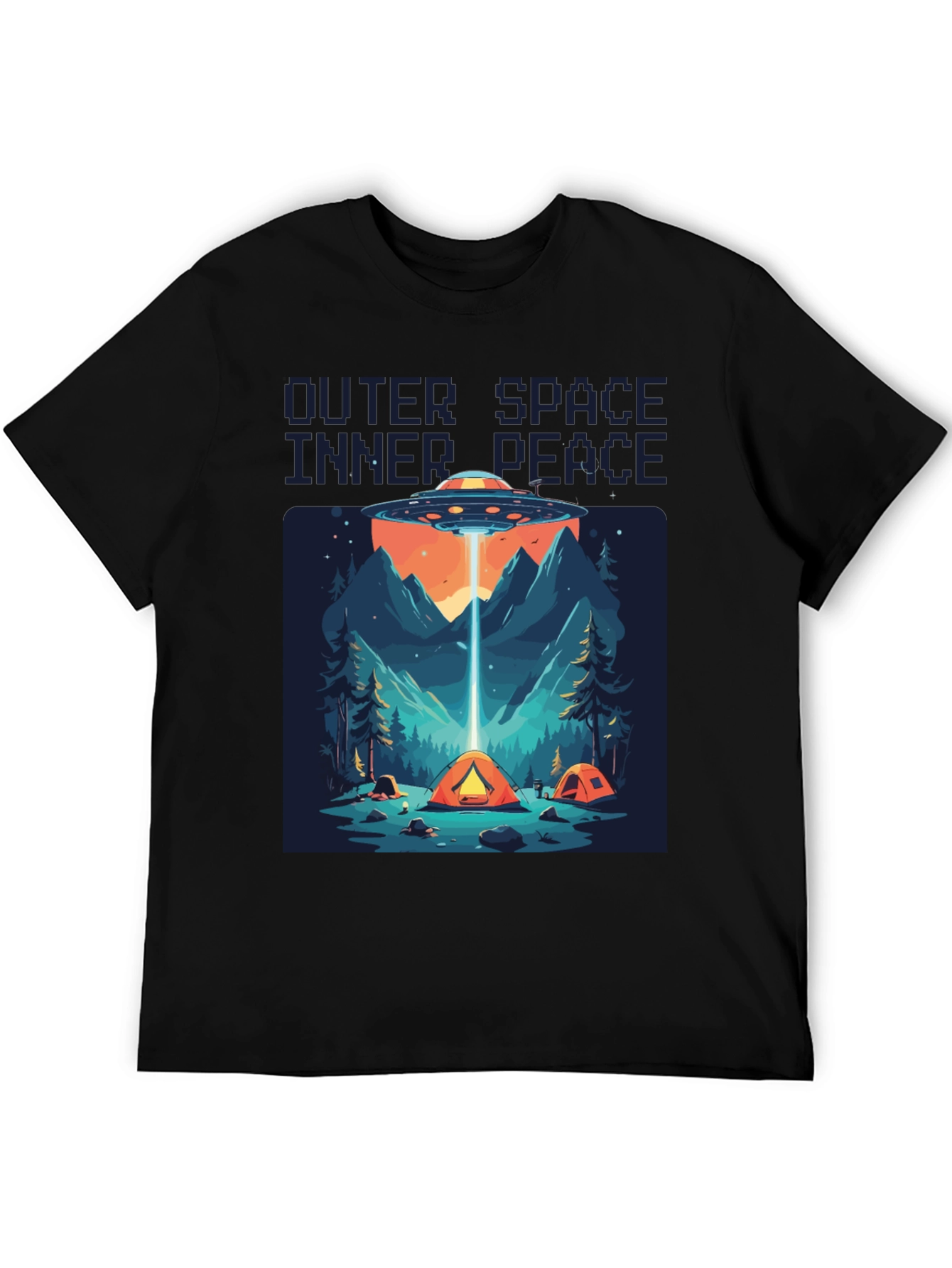 Outer Space Inner Peace UFO Camping T-Shirt