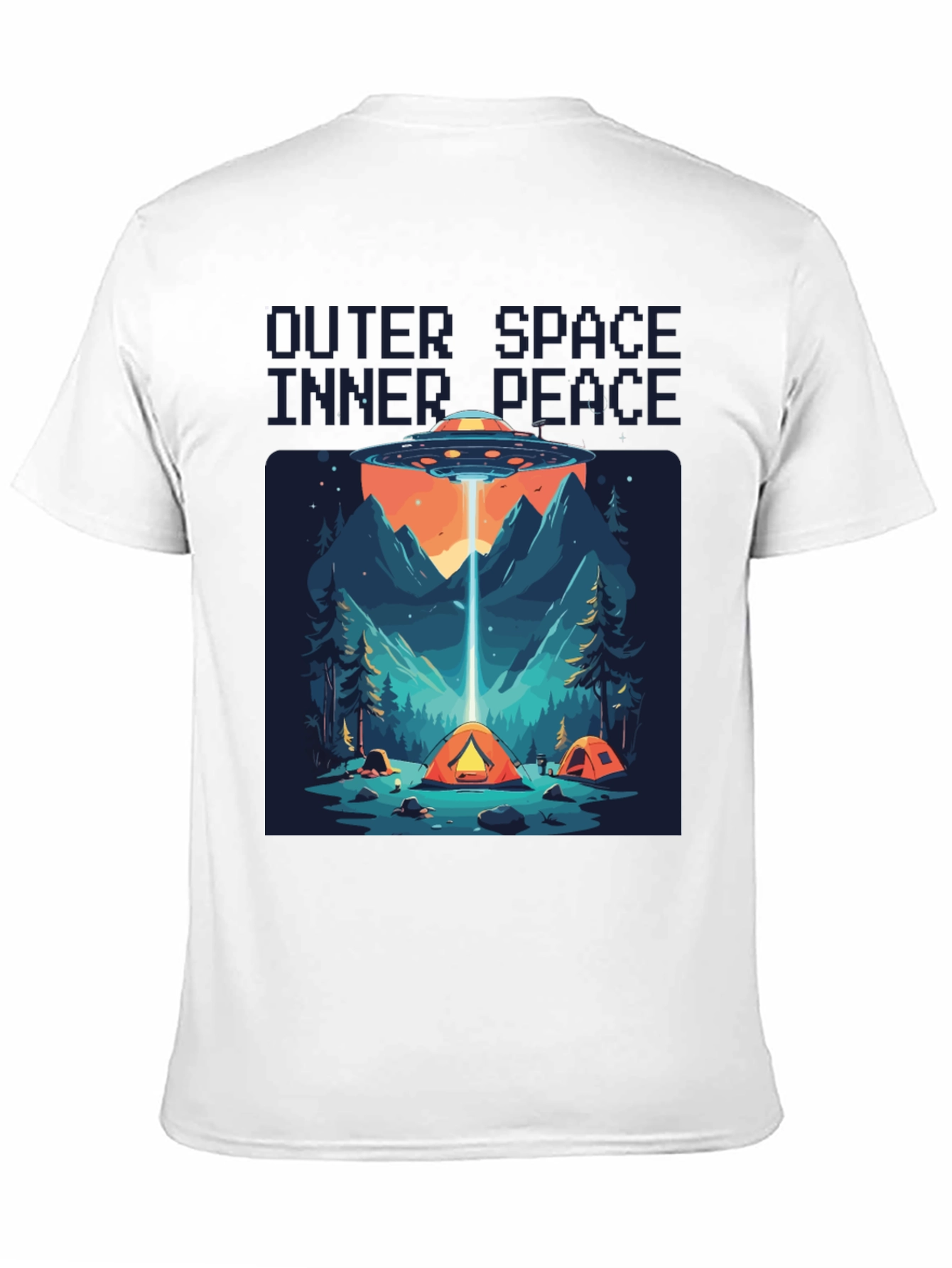 Outer Space Inner Peace UFO Camping T-Shirt