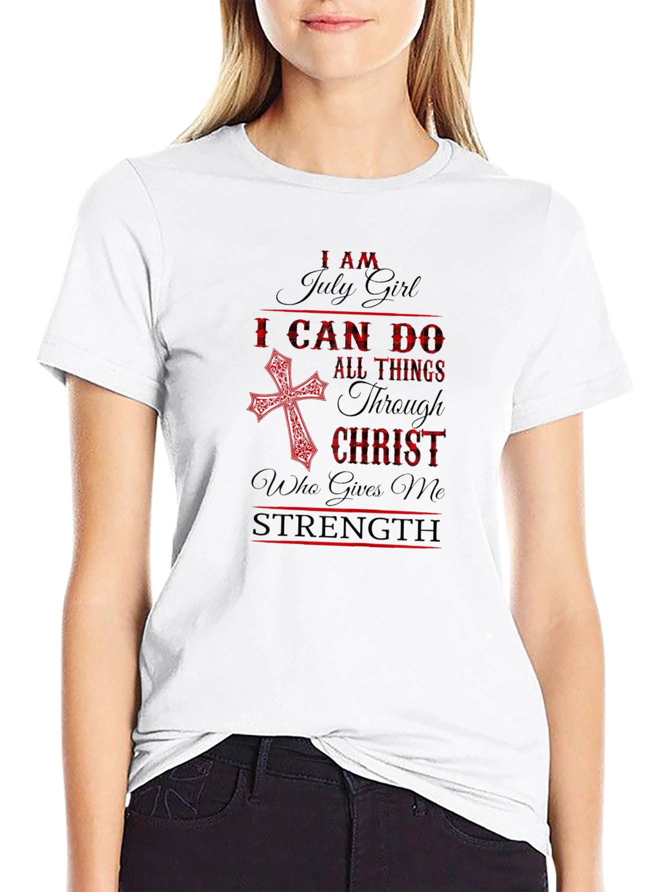 July Girl Christian Black T-Shirt