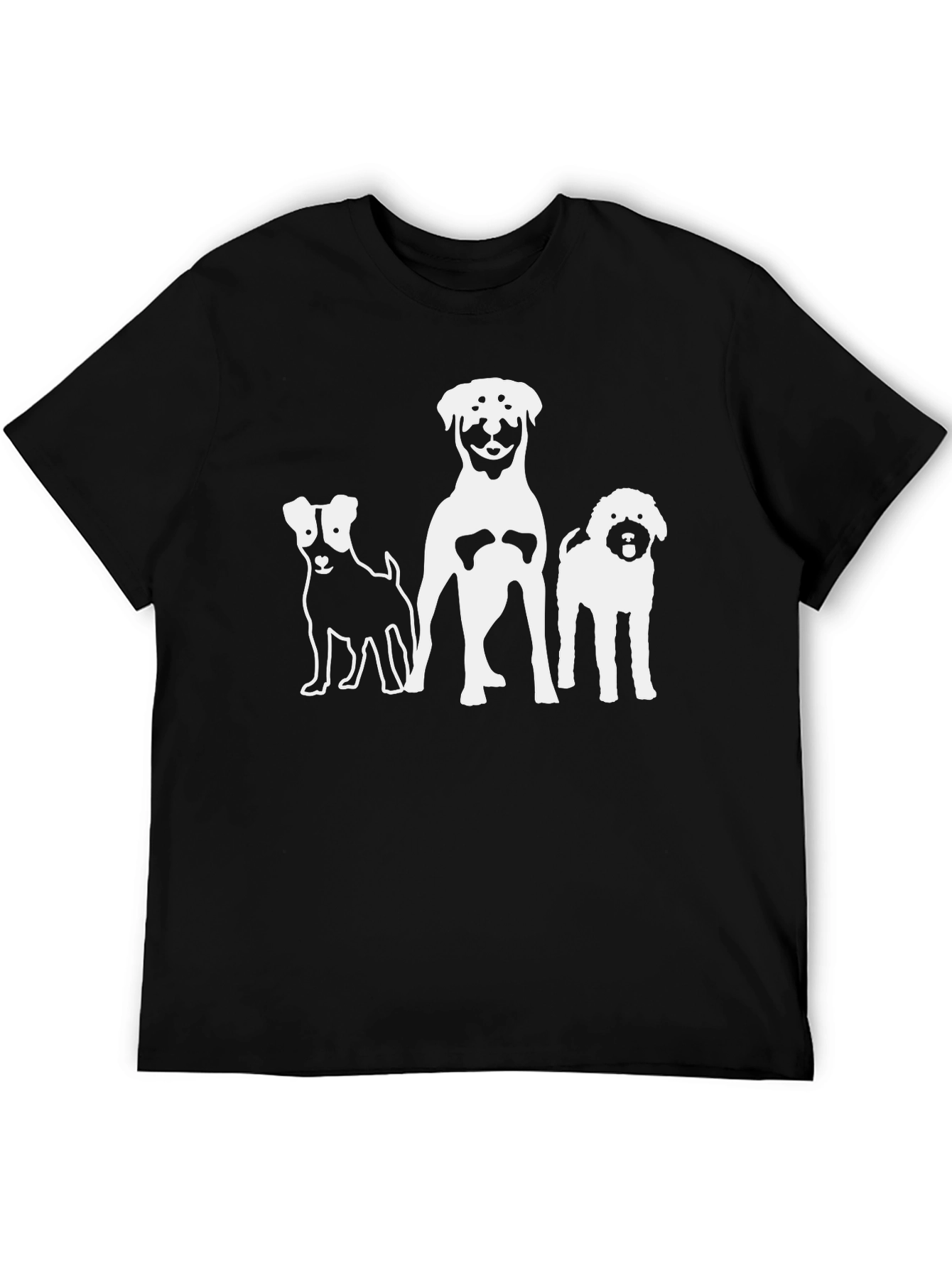 Dog Lovers T-Shirt with 3 Dog Silhouettes