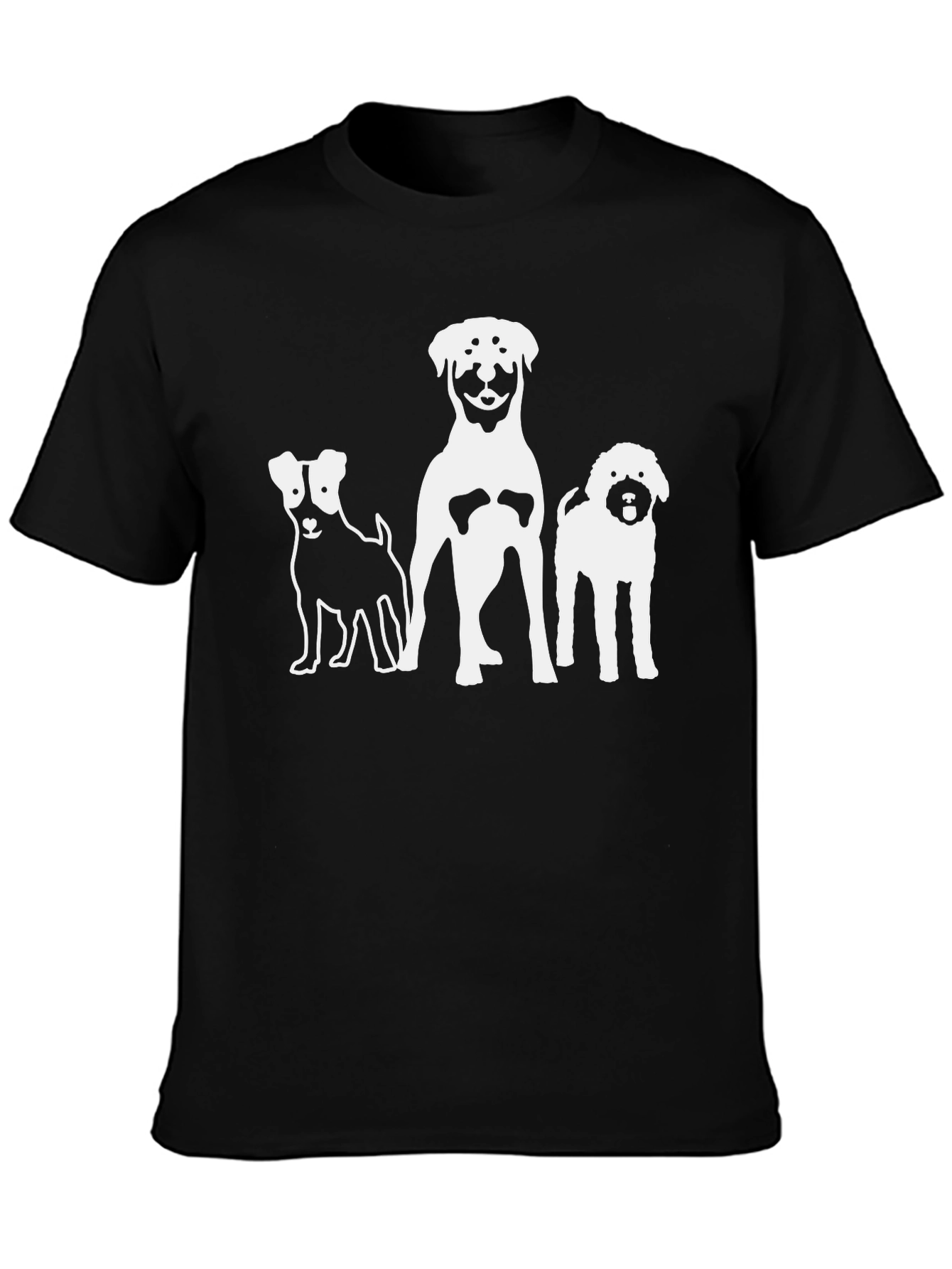 Dog Lovers T-Shirt with 3 Dog Silhouettes