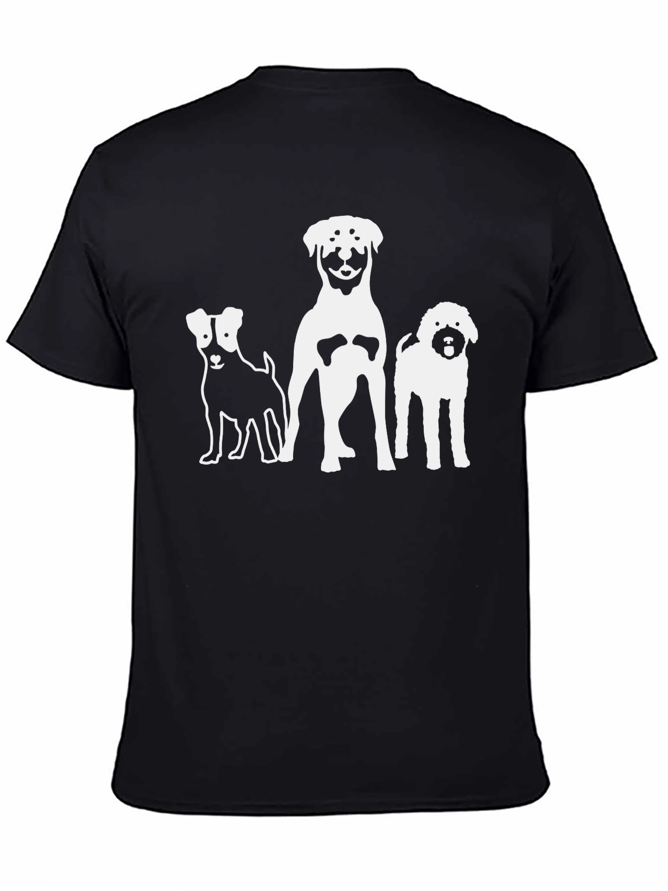 Dog Lovers T-Shirt with 3 Dog Silhouettes