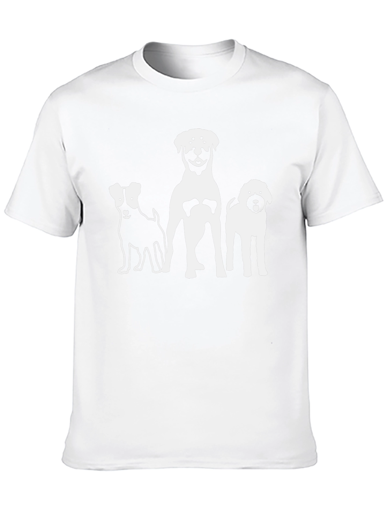 Dog Lovers T-Shirt with 3 Dog Silhouettes