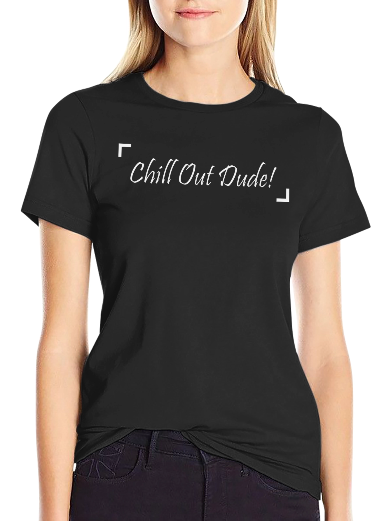 Chill Out Dude! Black Graphic T-Shirt