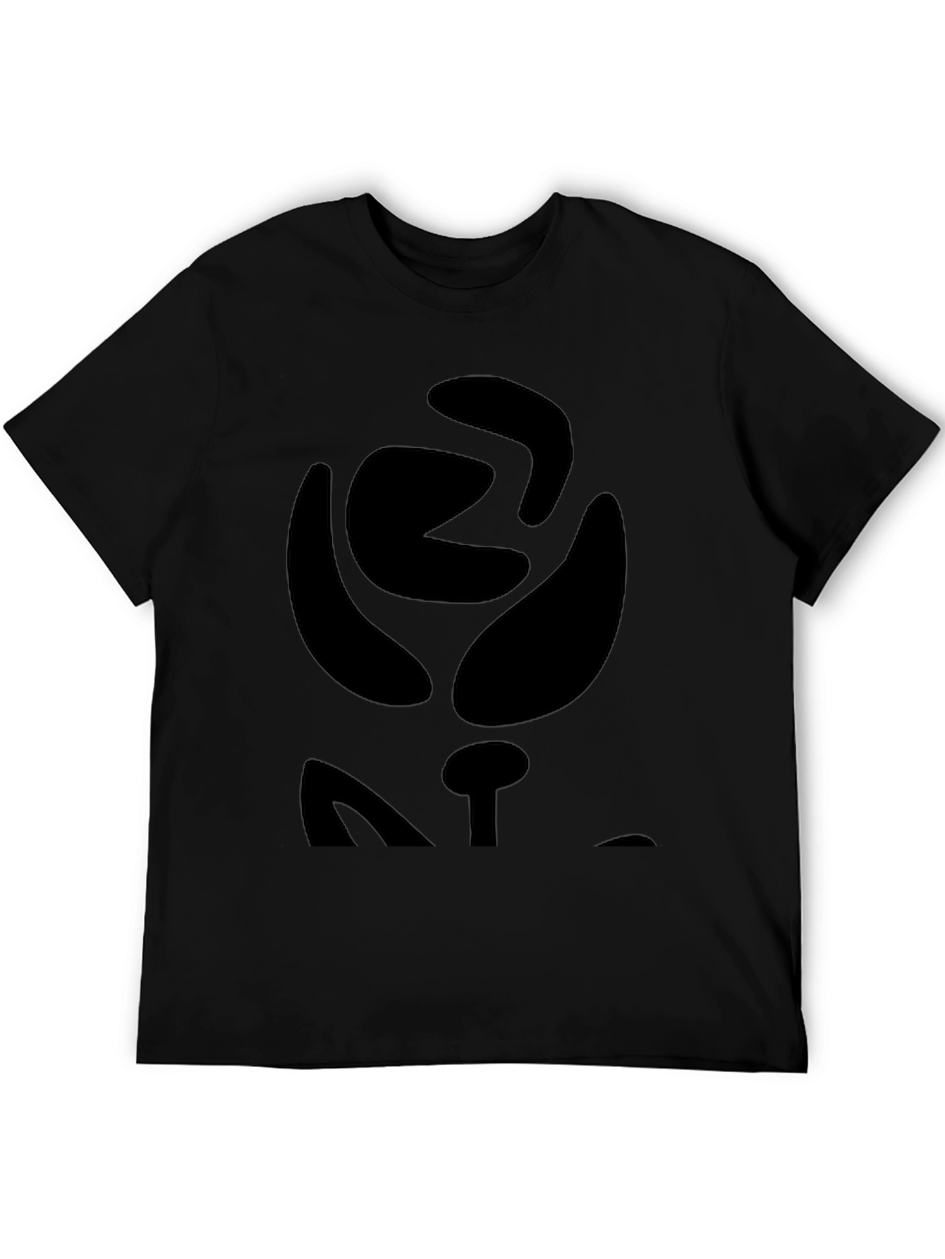 Abstract Rose Graphic Black T-Shirt - Modern Style