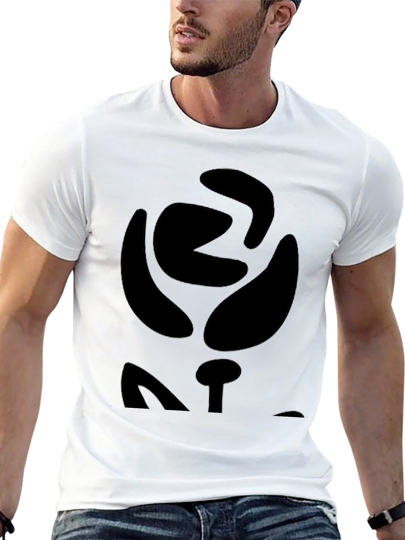 Abstract Rose Graphic Black T-Shirt - Modern Style