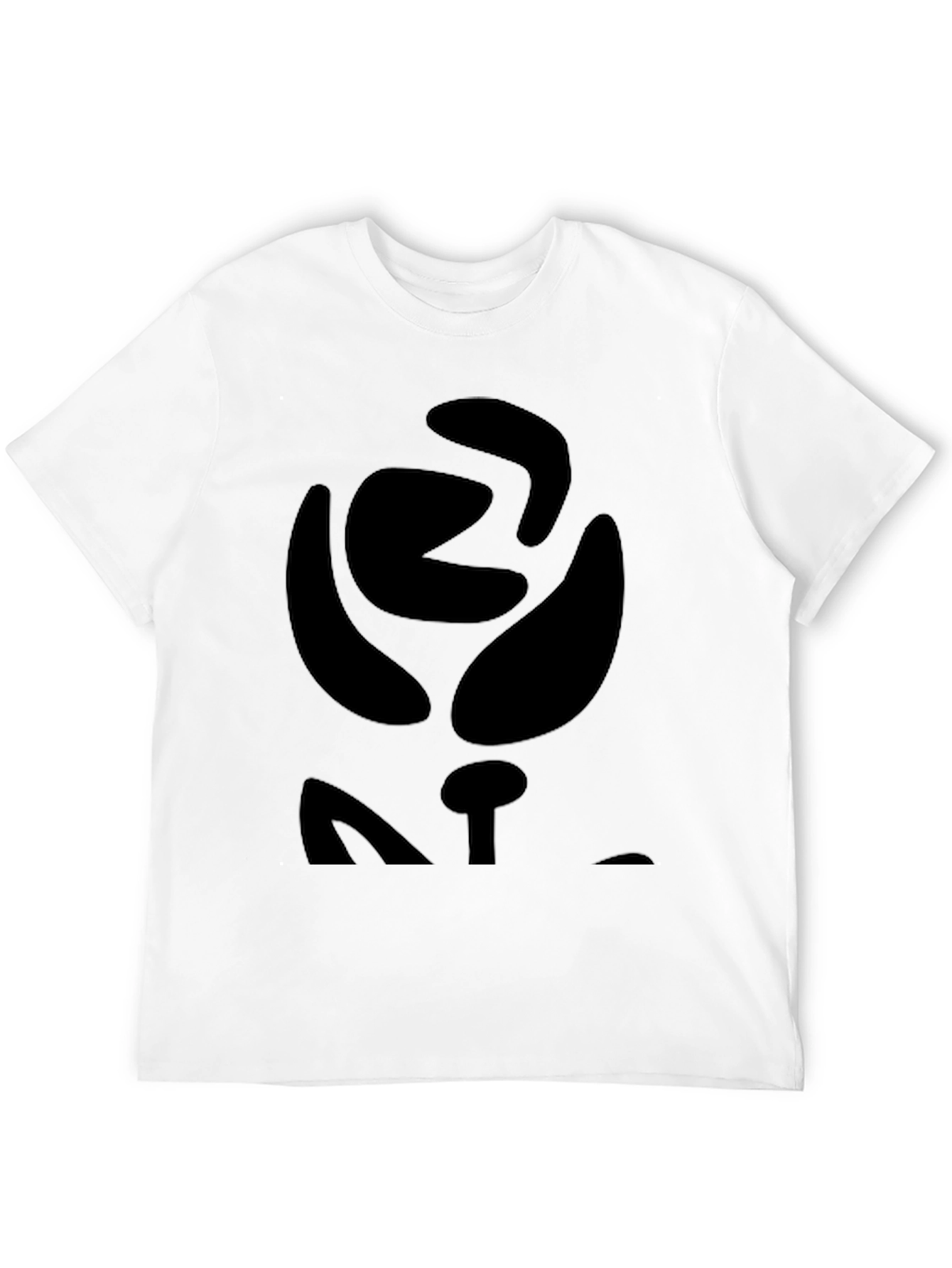 Abstract Rose Graphic Black T-Shirt - Modern Style