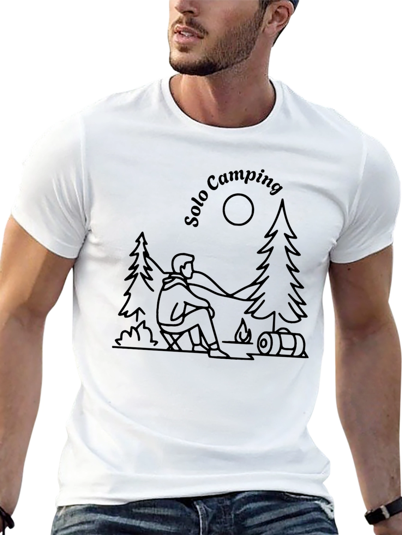Solo Camping Graphic Tee - Outdoor Adventure T-Shirt