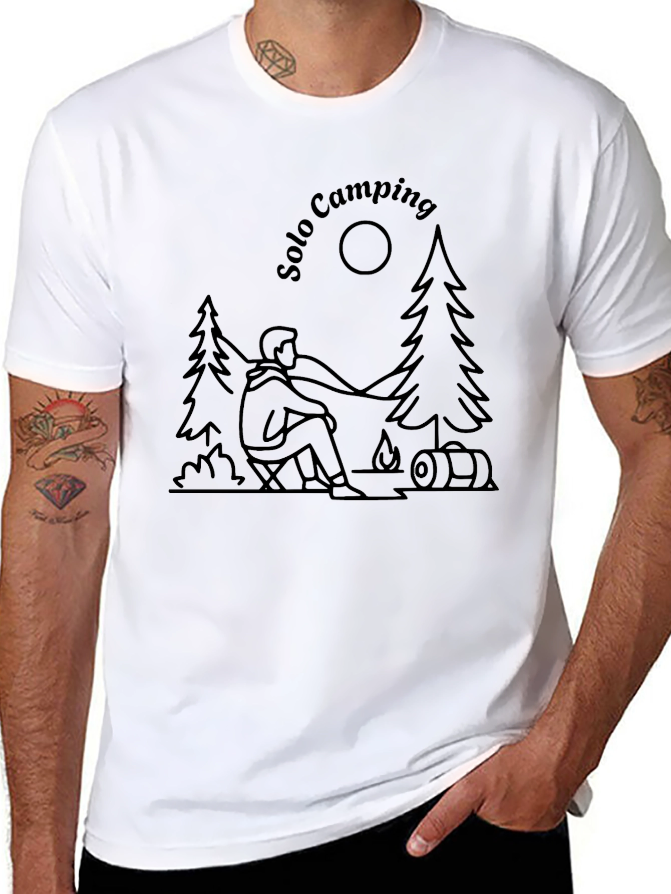 Solo Camping Graphic Tee - Outdoor Adventure T-Shirt