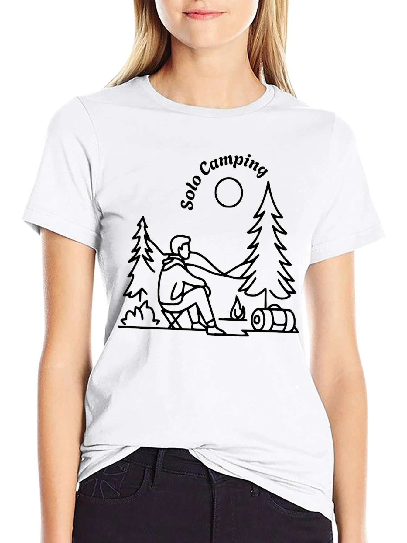 Solo Camping Graphic Tee - Outdoor Adventure T-Shirt