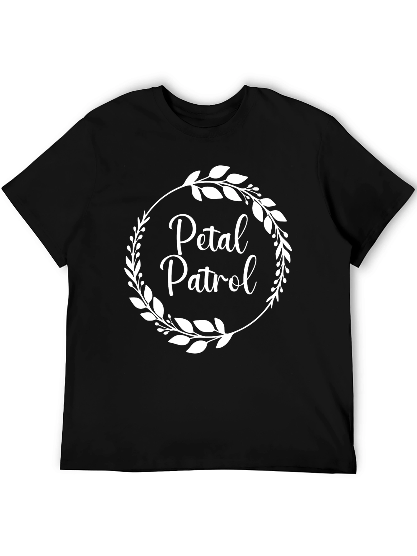 Petal Patrol Graphic Tee - Black Cotton Crew Neck