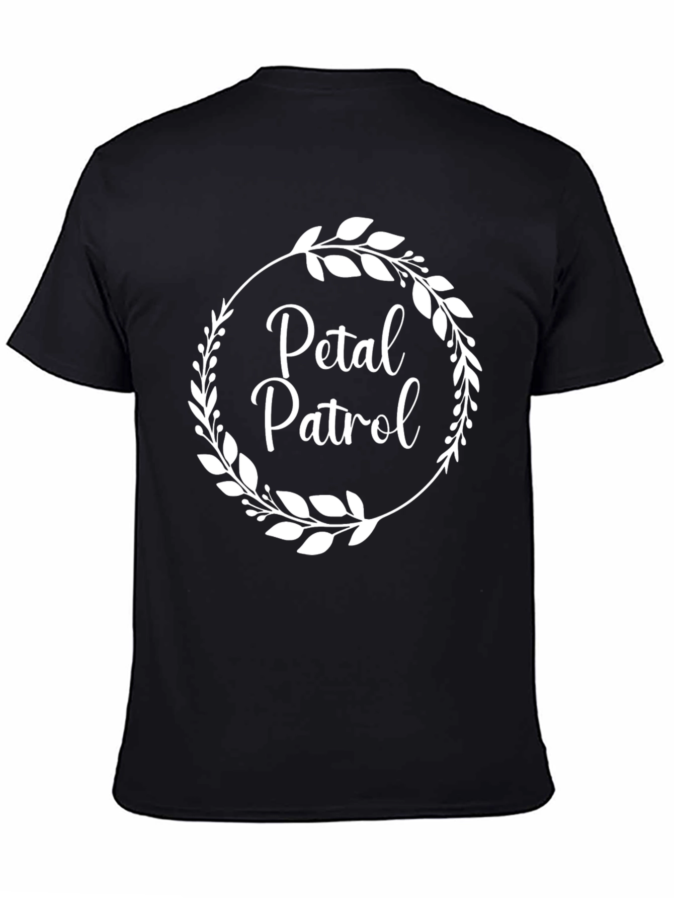 Petal Patrol Graphic Tee - Black Cotton Crew Neck