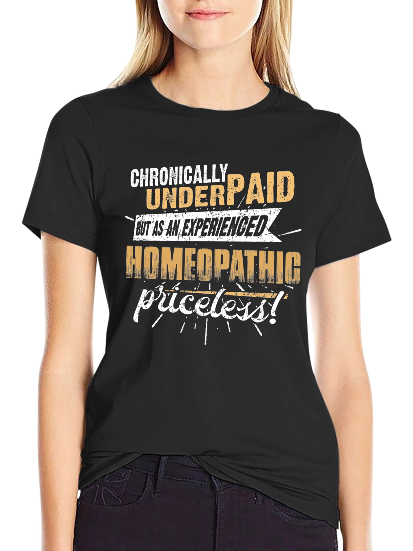Homeopathic Priceless T-Shirt - Funny Black Tee