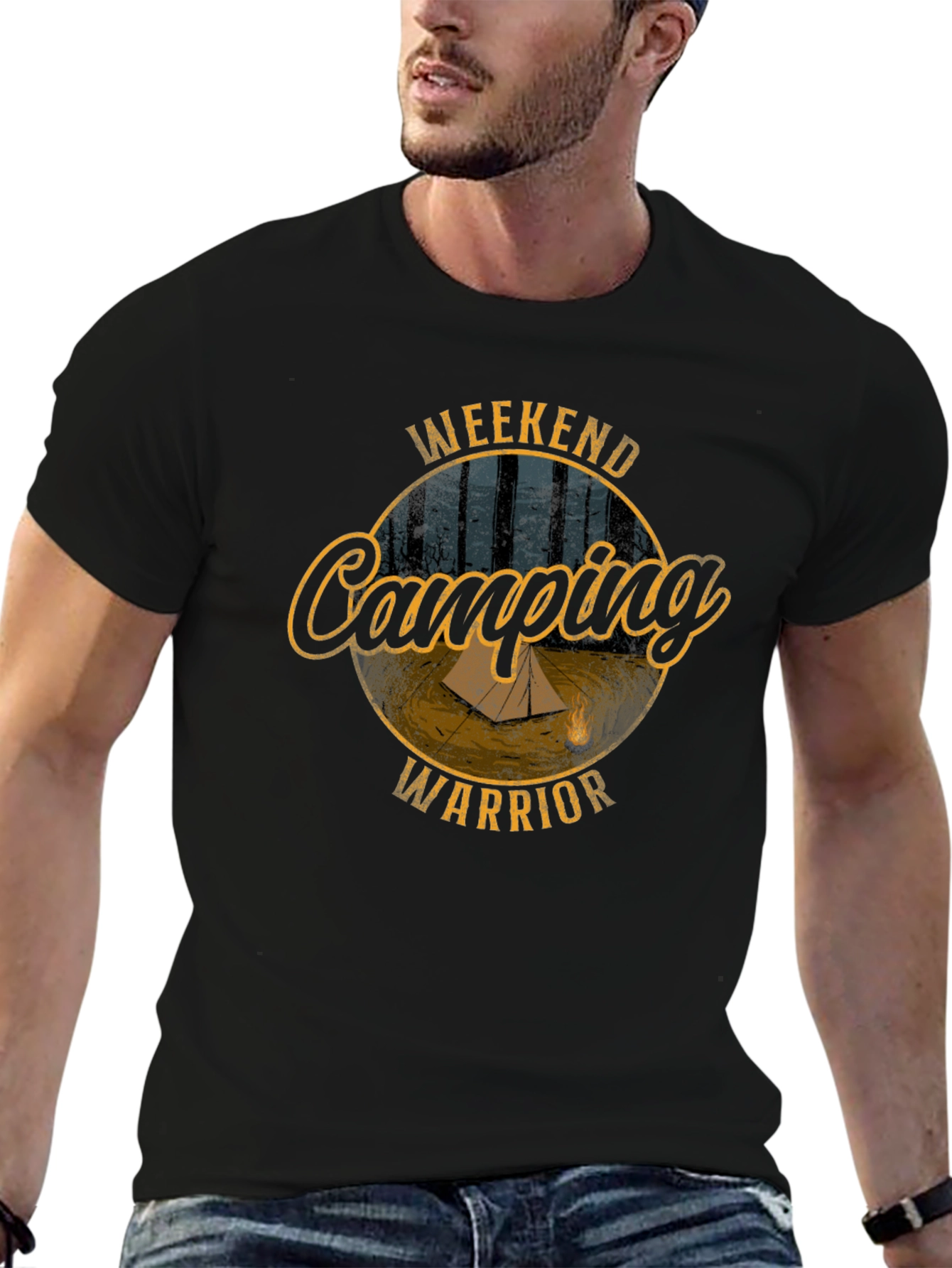 Weekend Camping Warrior Black T-Shirt