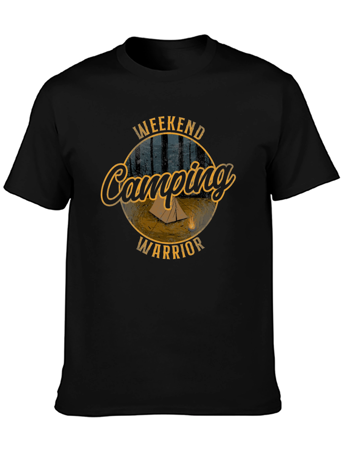 Weekend Camping Warrior Black T-Shirt