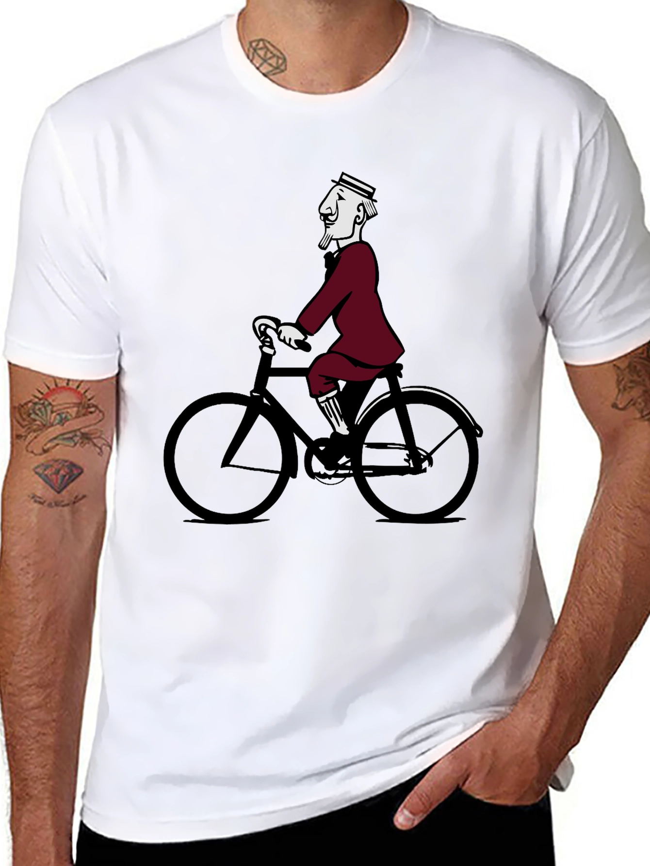 Retro Cyclist Tee - Quirky Graphic T-Shirt