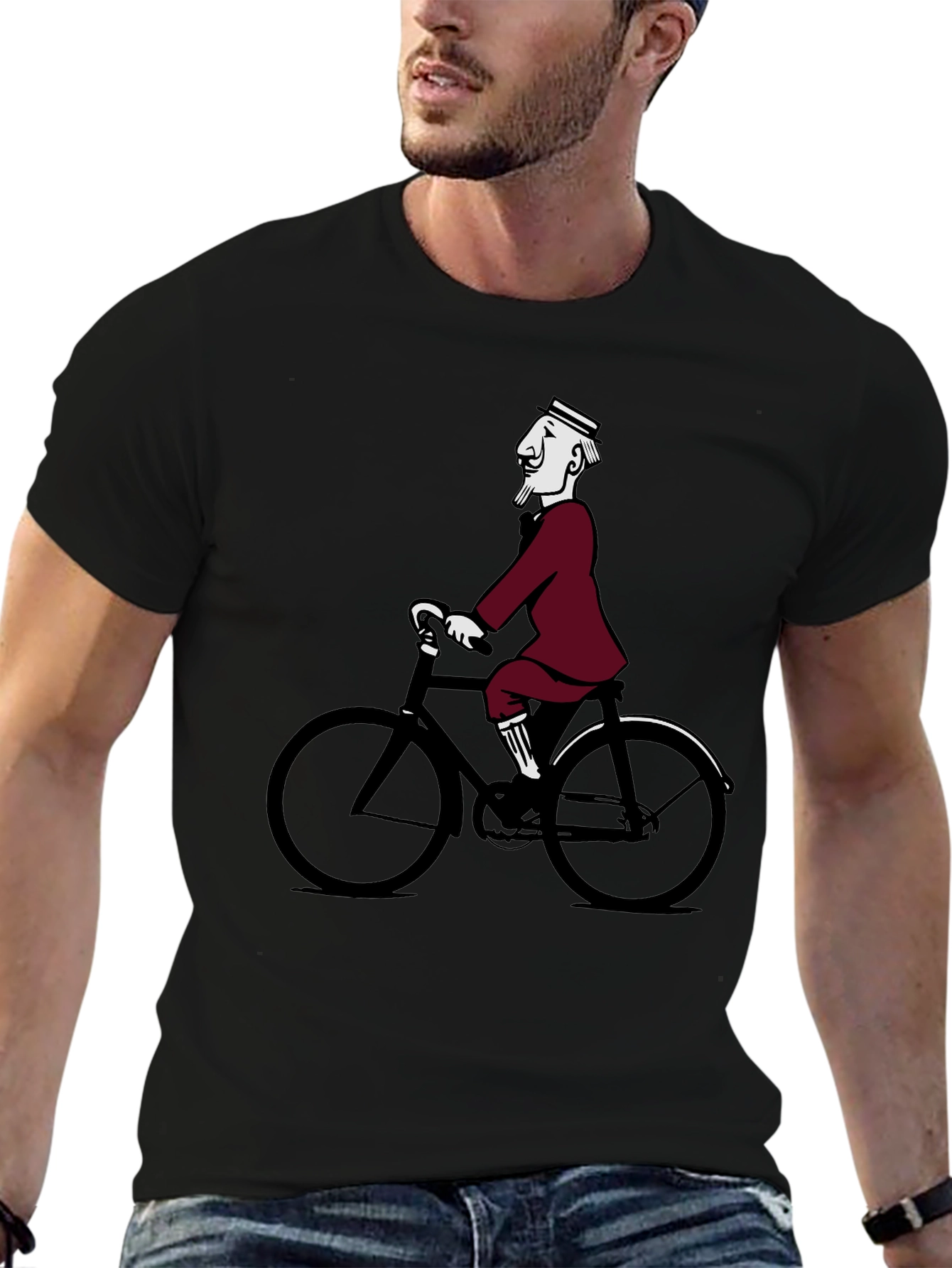Retro Cyclist Tee - Quirky Graphic T-Shirt