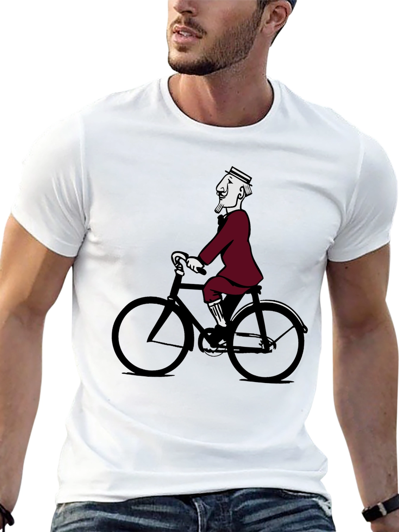 Retro Cyclist Tee - Quirky Graphic T-Shirt