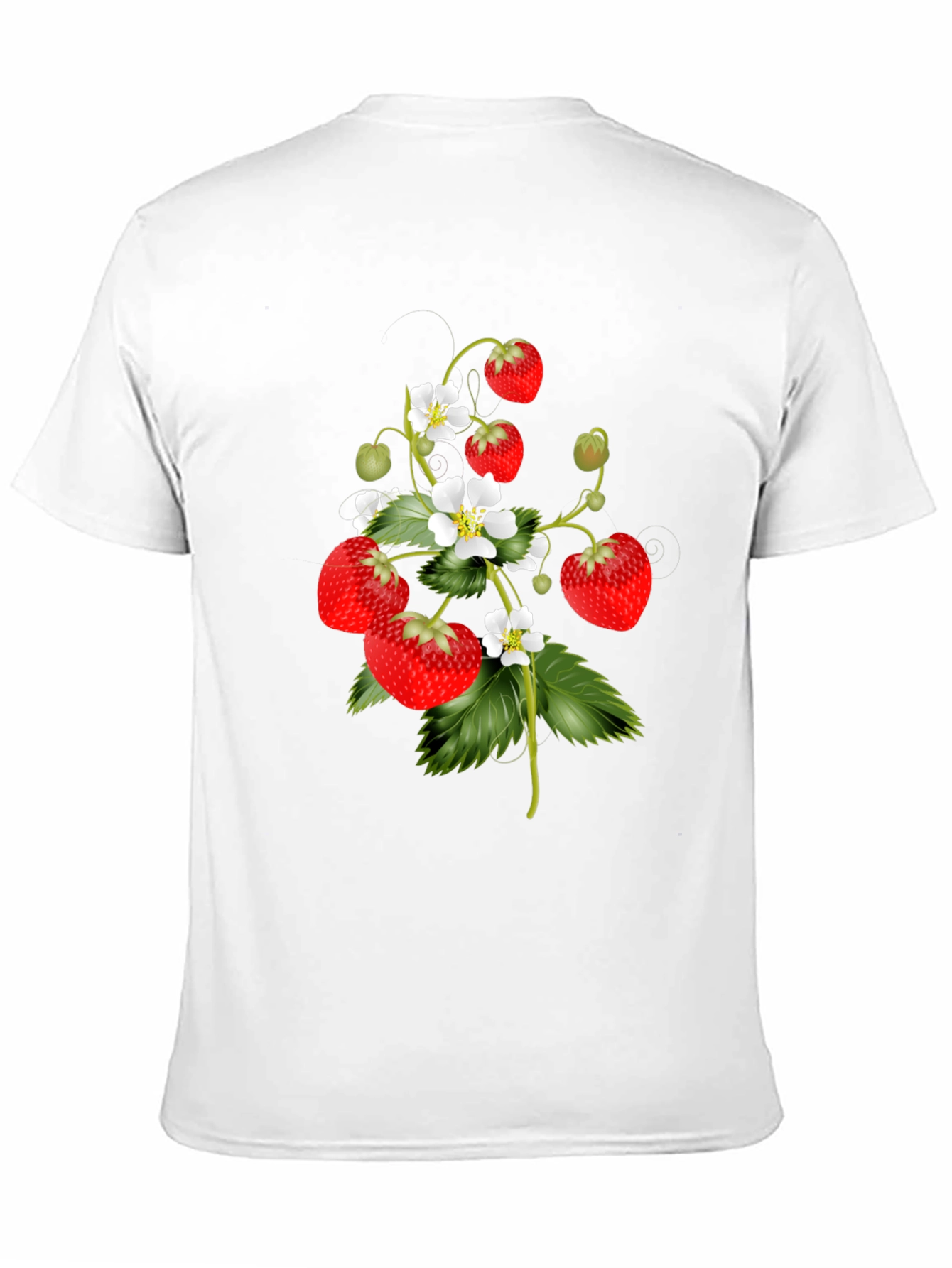 Strawberry Print Black T-Shirt