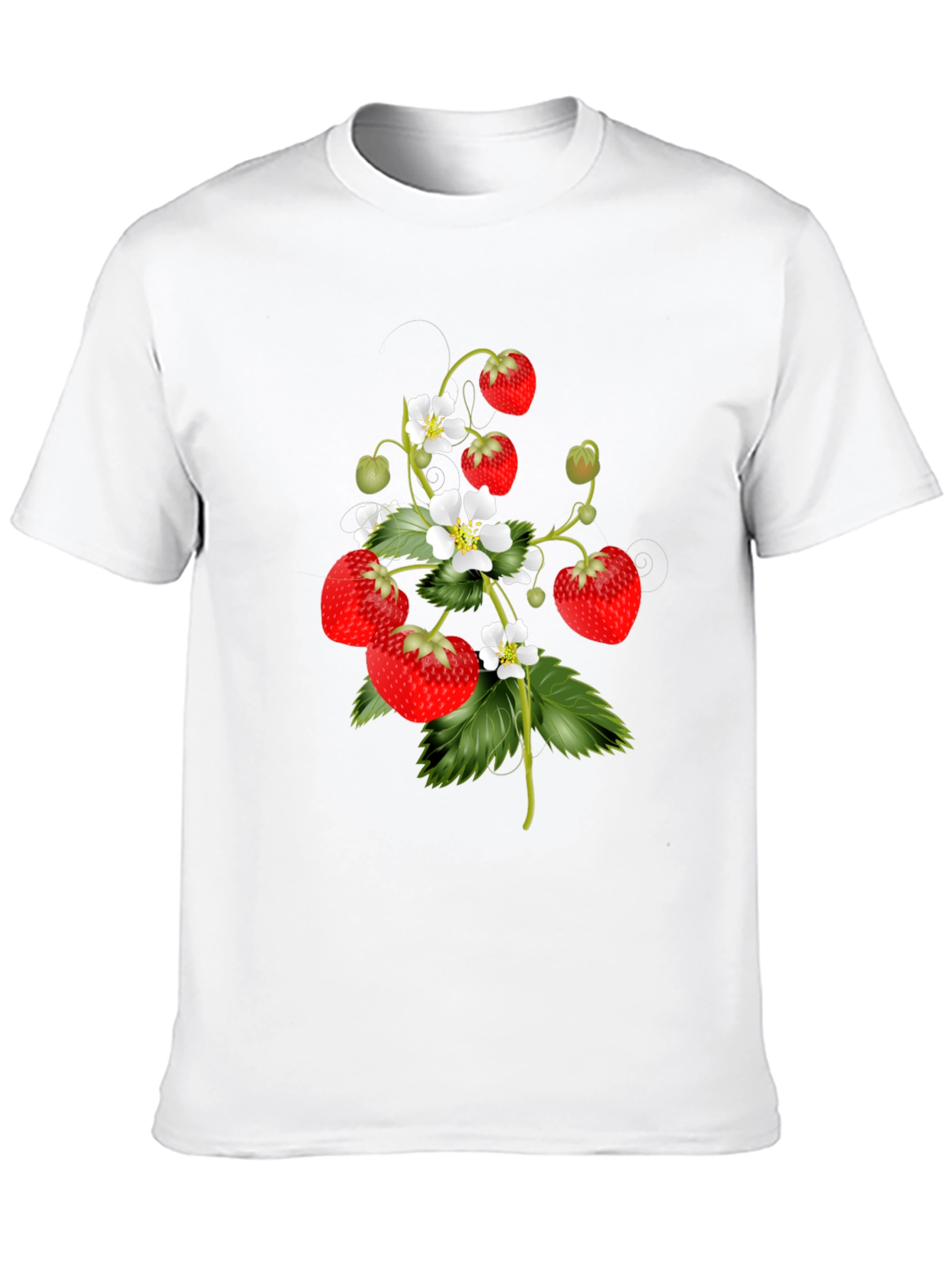 Strawberry Print Black T-Shirt