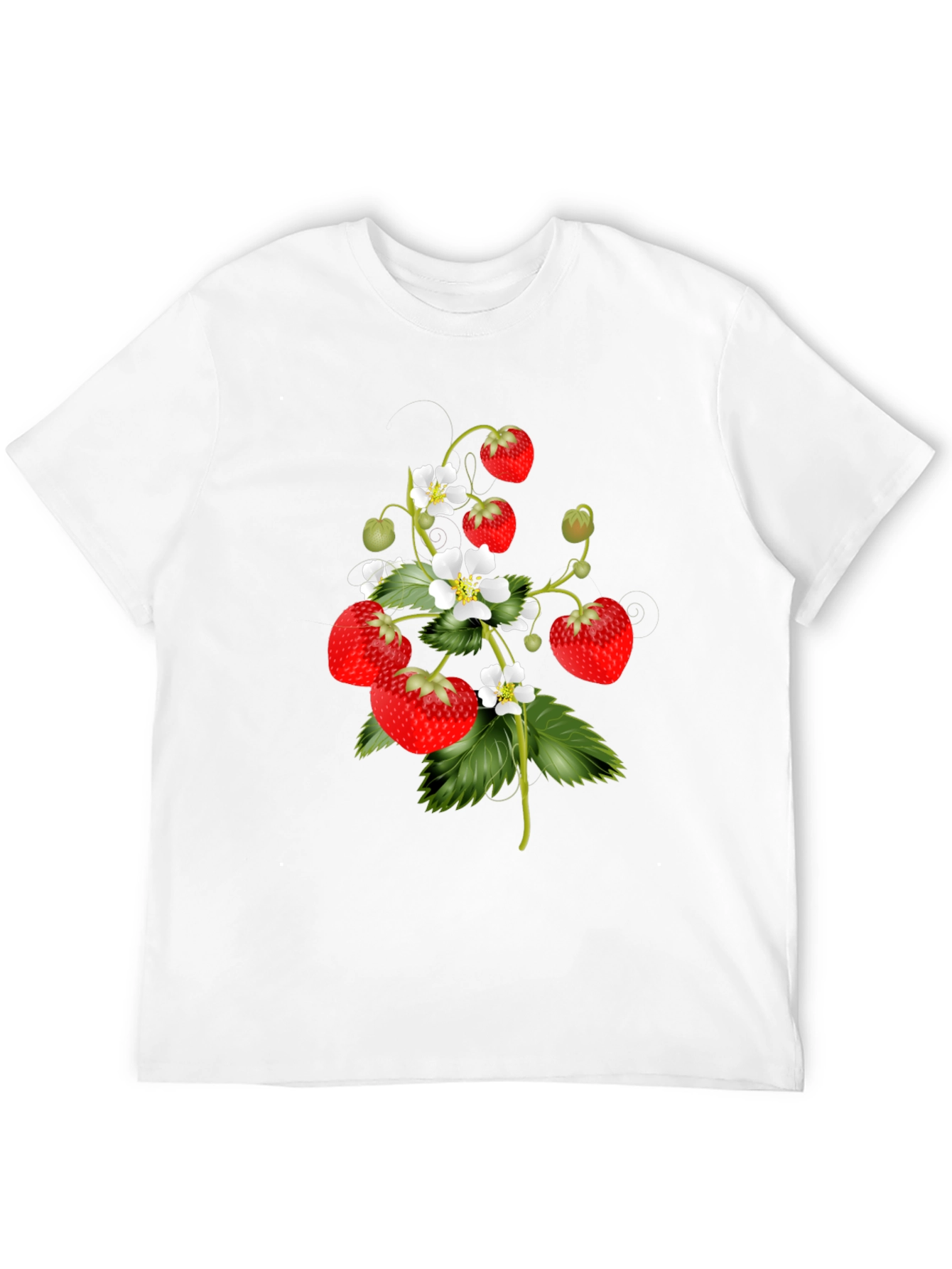 Strawberry Print Black T-Shirt