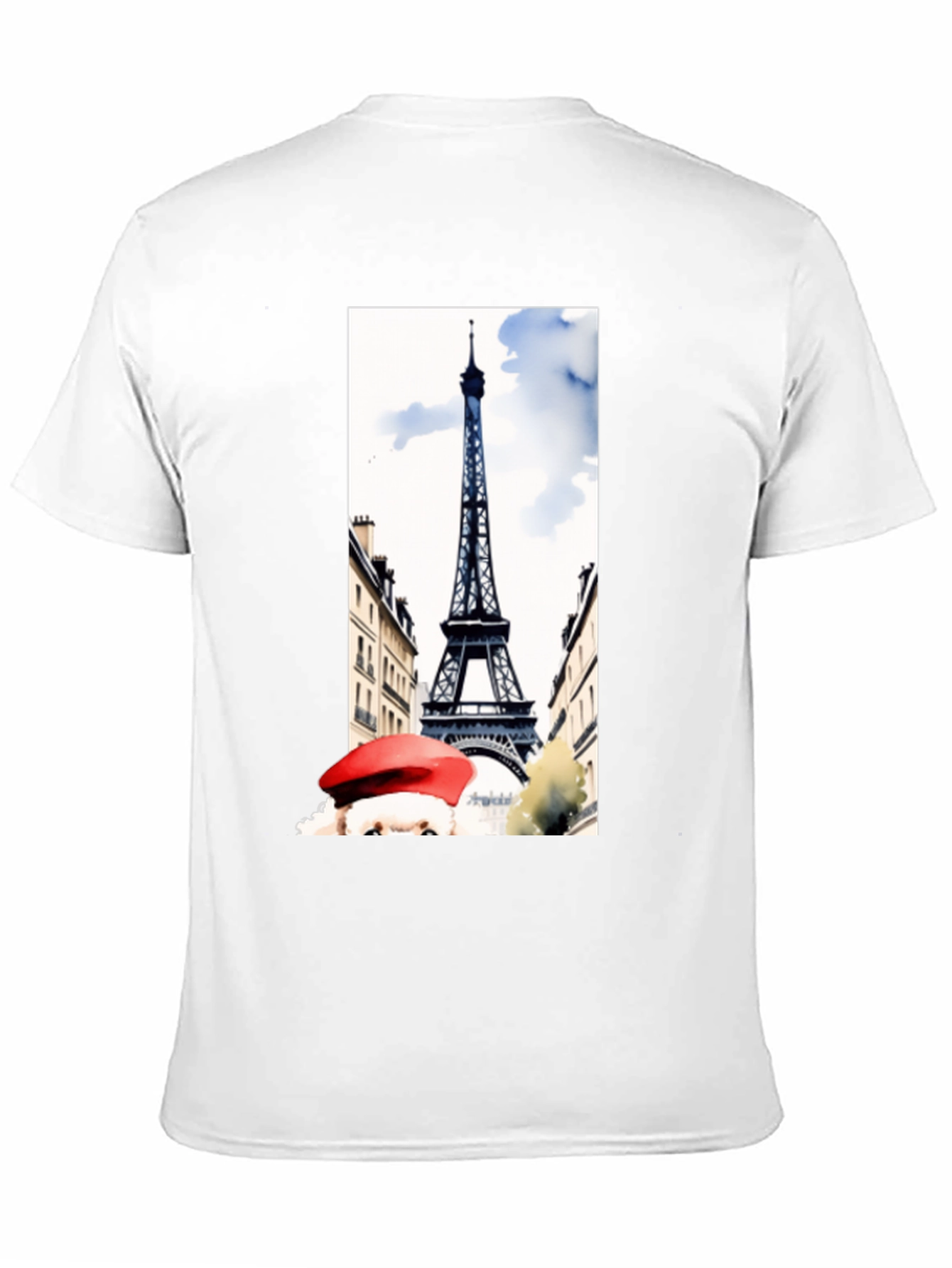 Paris Eiffel Tower Graphic Tee - Black Cotton T-Shirt