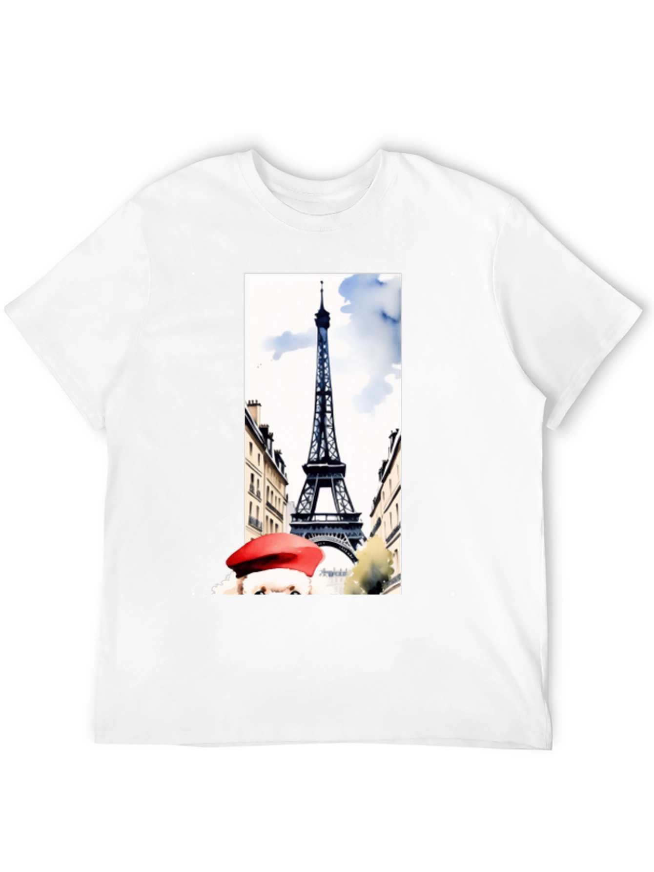 Paris Eiffel Tower Graphic Tee - Black Cotton T-Shirt