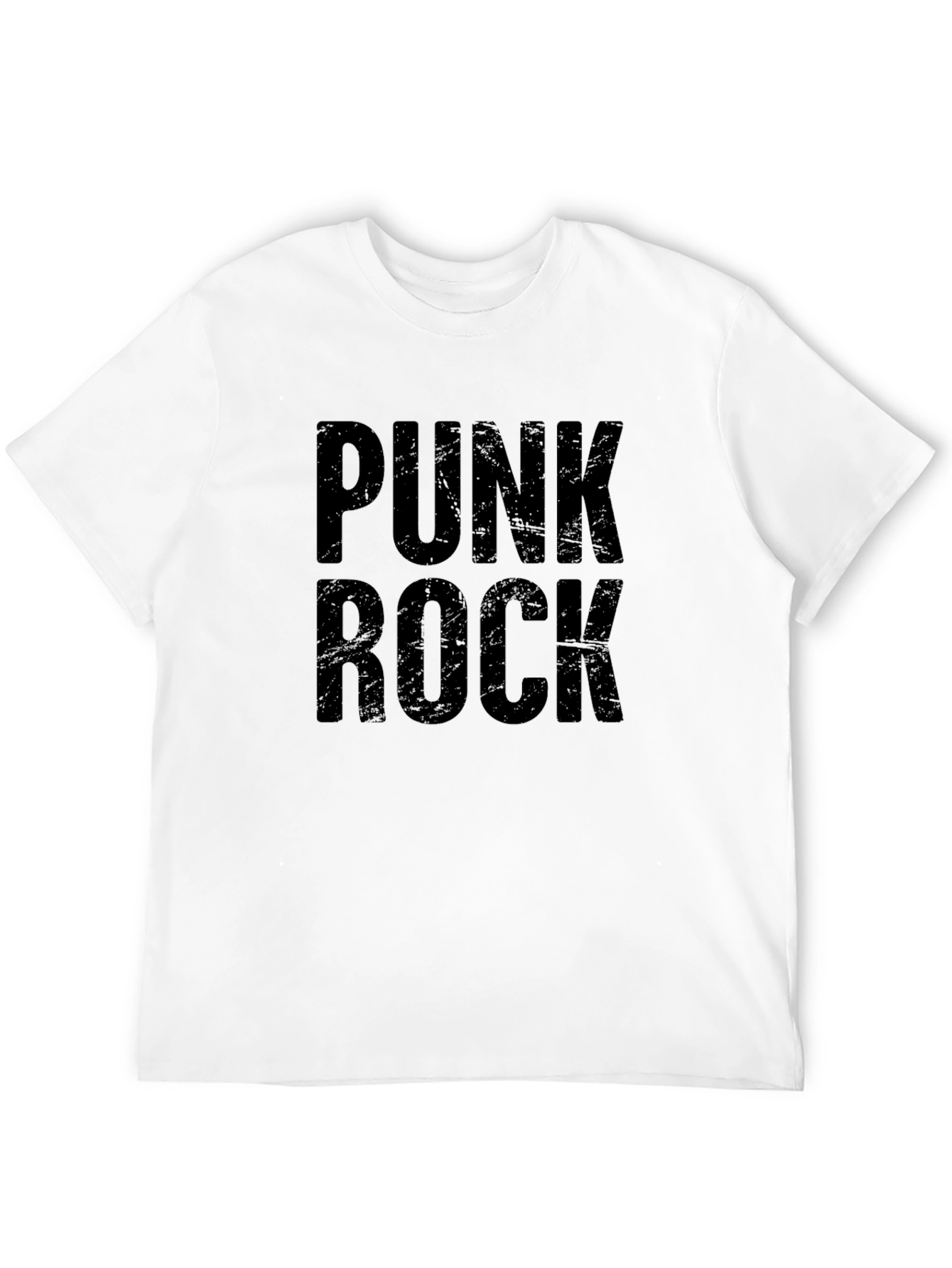 Punk Rock Graphic Tee - Black Cotton T-Shirt